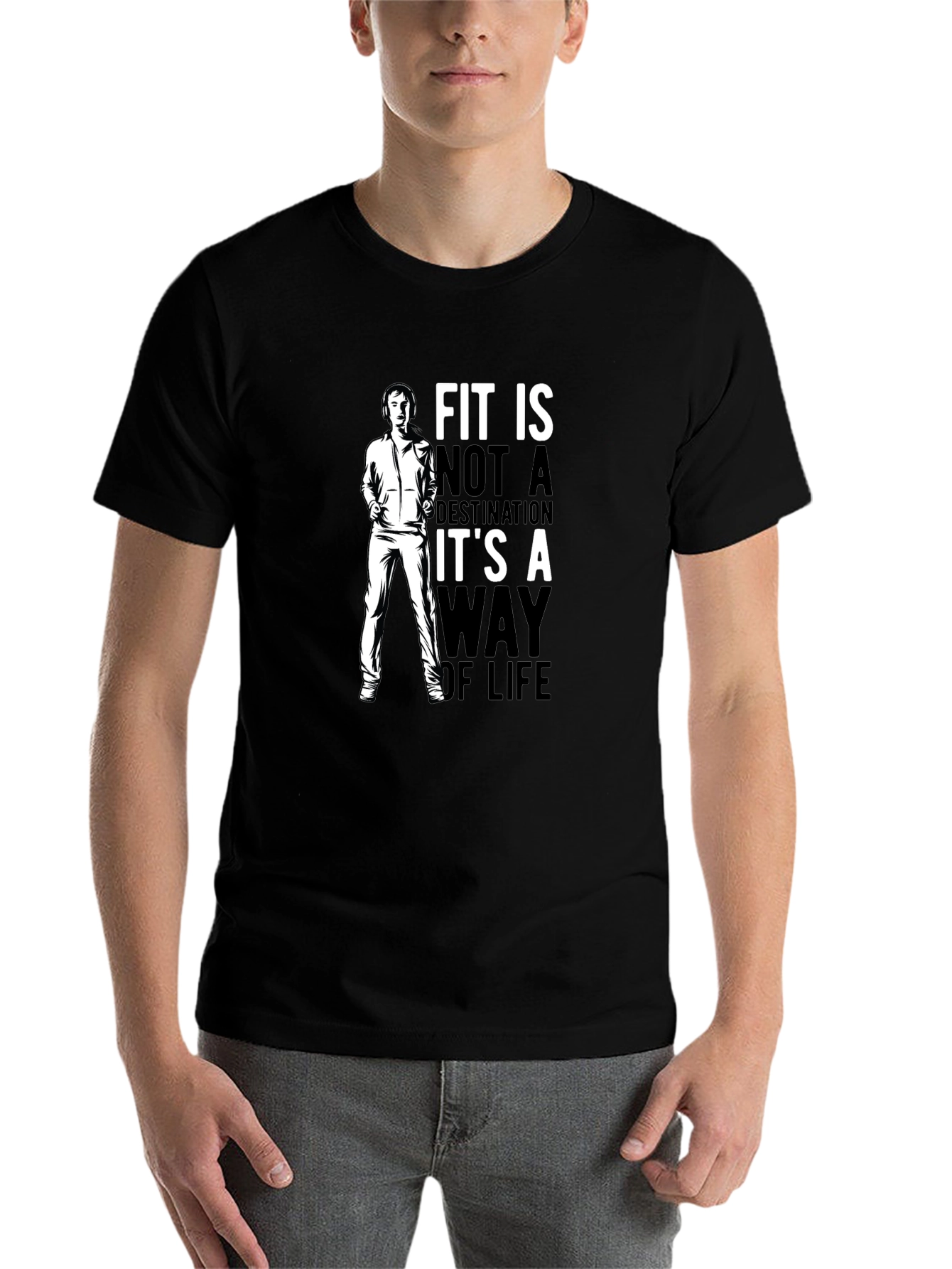 Black Fit is a Way of Life Graphic T-Shirt - Men's Black Tee view 7