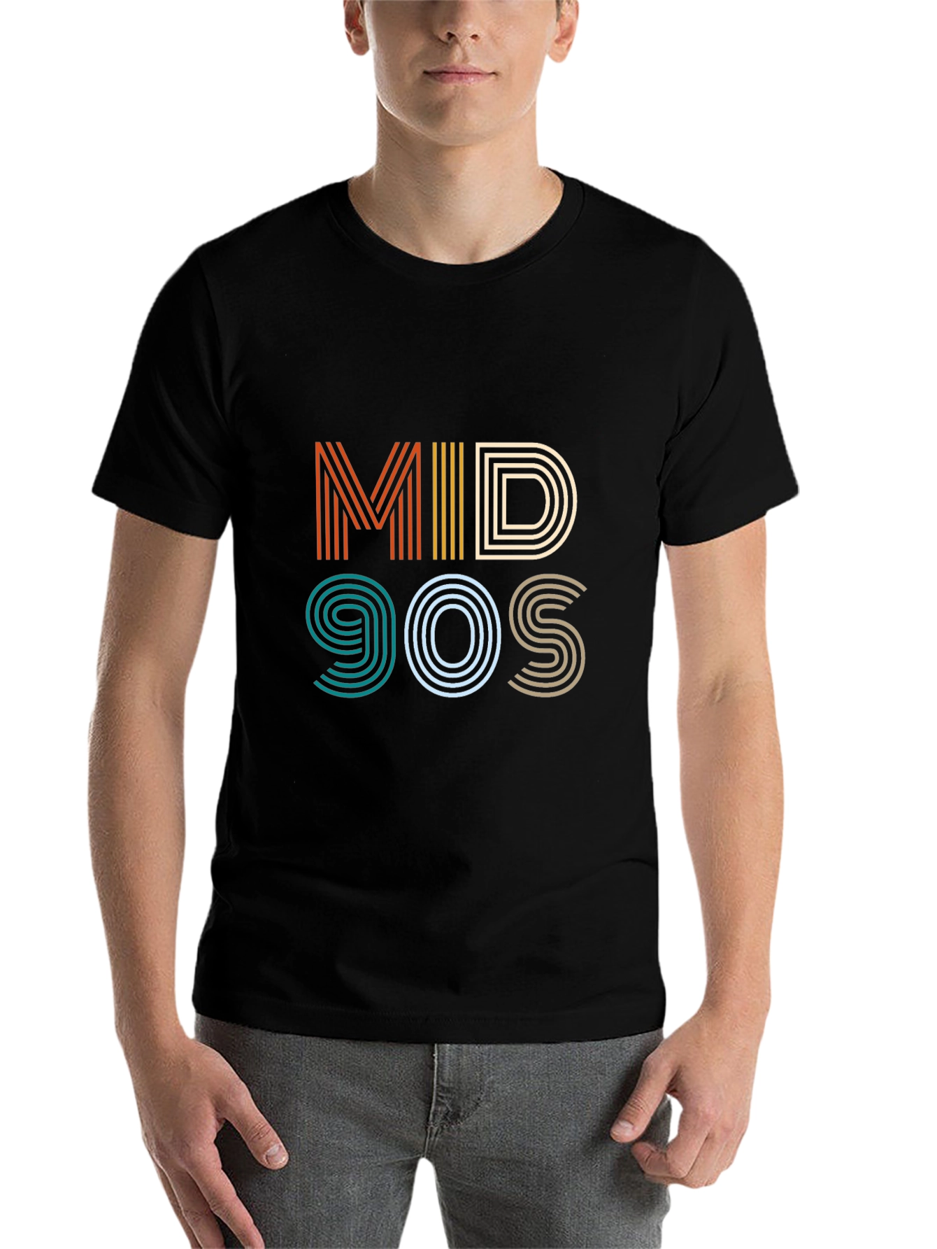 Black Retro Mid 90s Graphic Tee - Vintage Style view 7