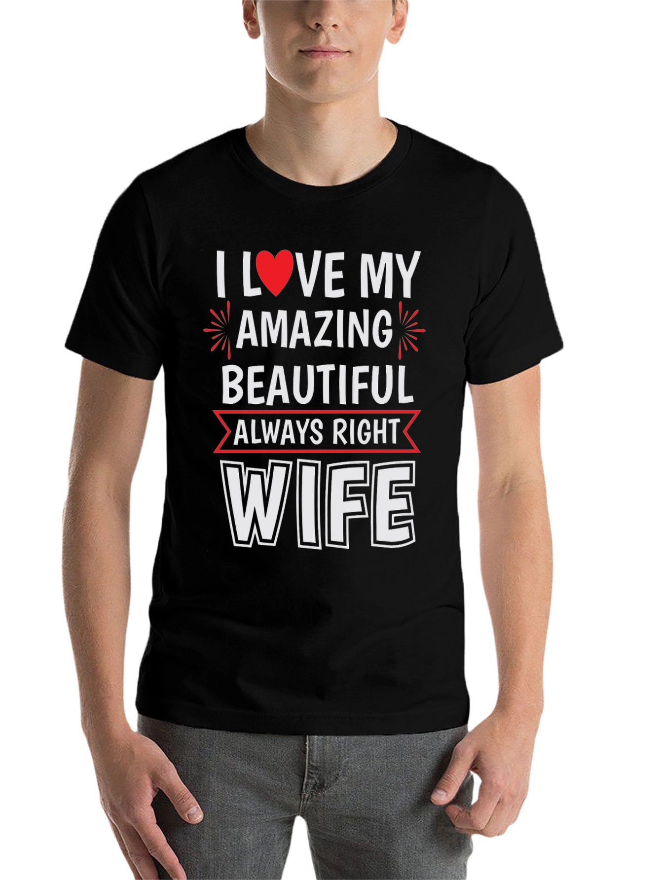 Black I Love My Amazing Wife Graphic Tee view 7
