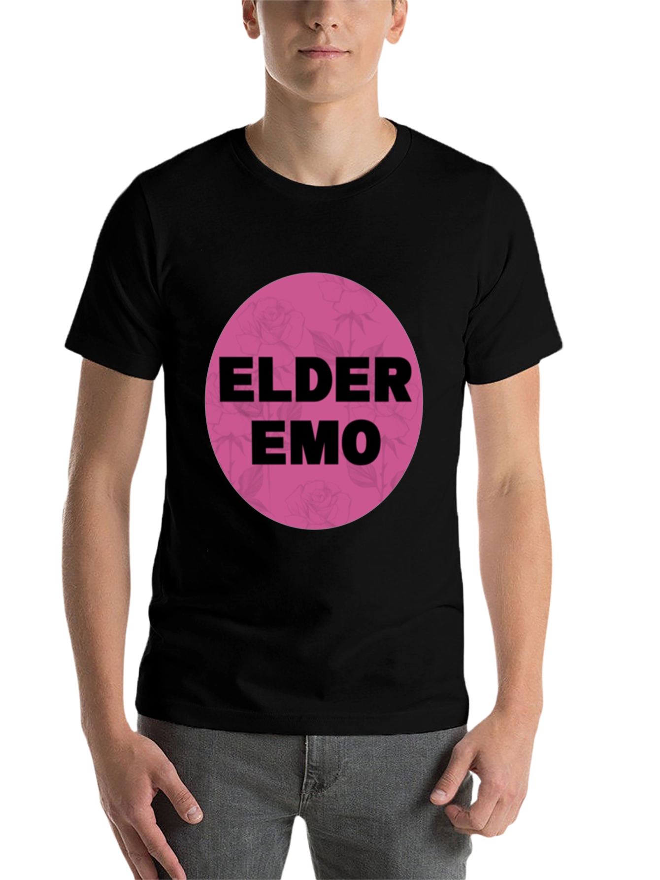 Black Elder Emo T-Shirt - Black Cotton Blend Graphic Tee view 7