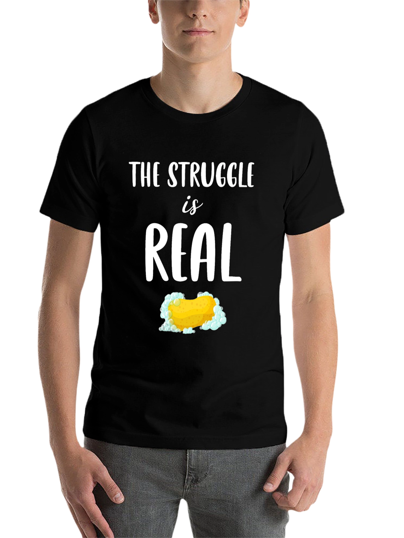 Black The Struggle is Real T-Shirt view 7