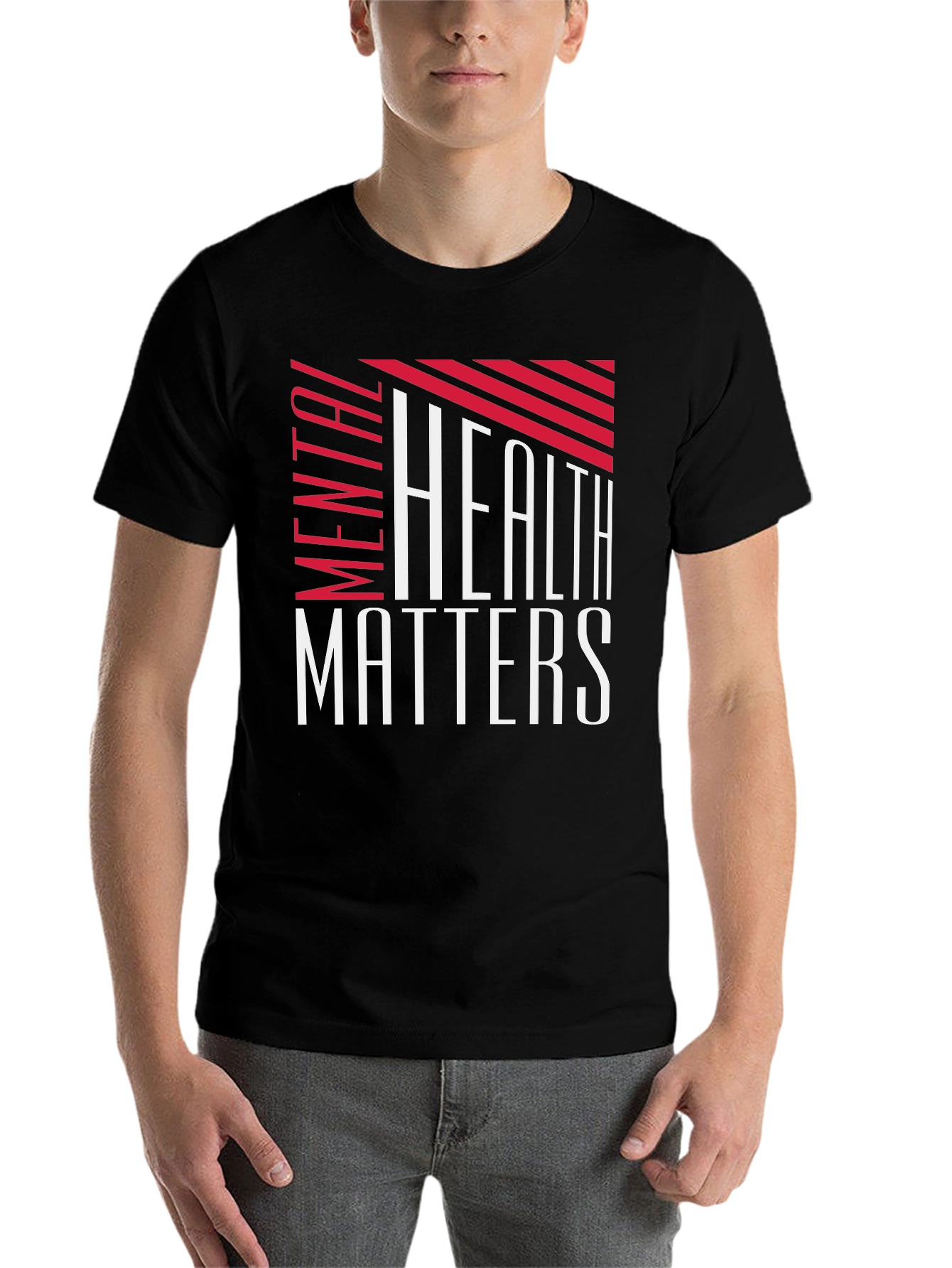 Black Mental Health Matters Graphic Tee - Black view 7