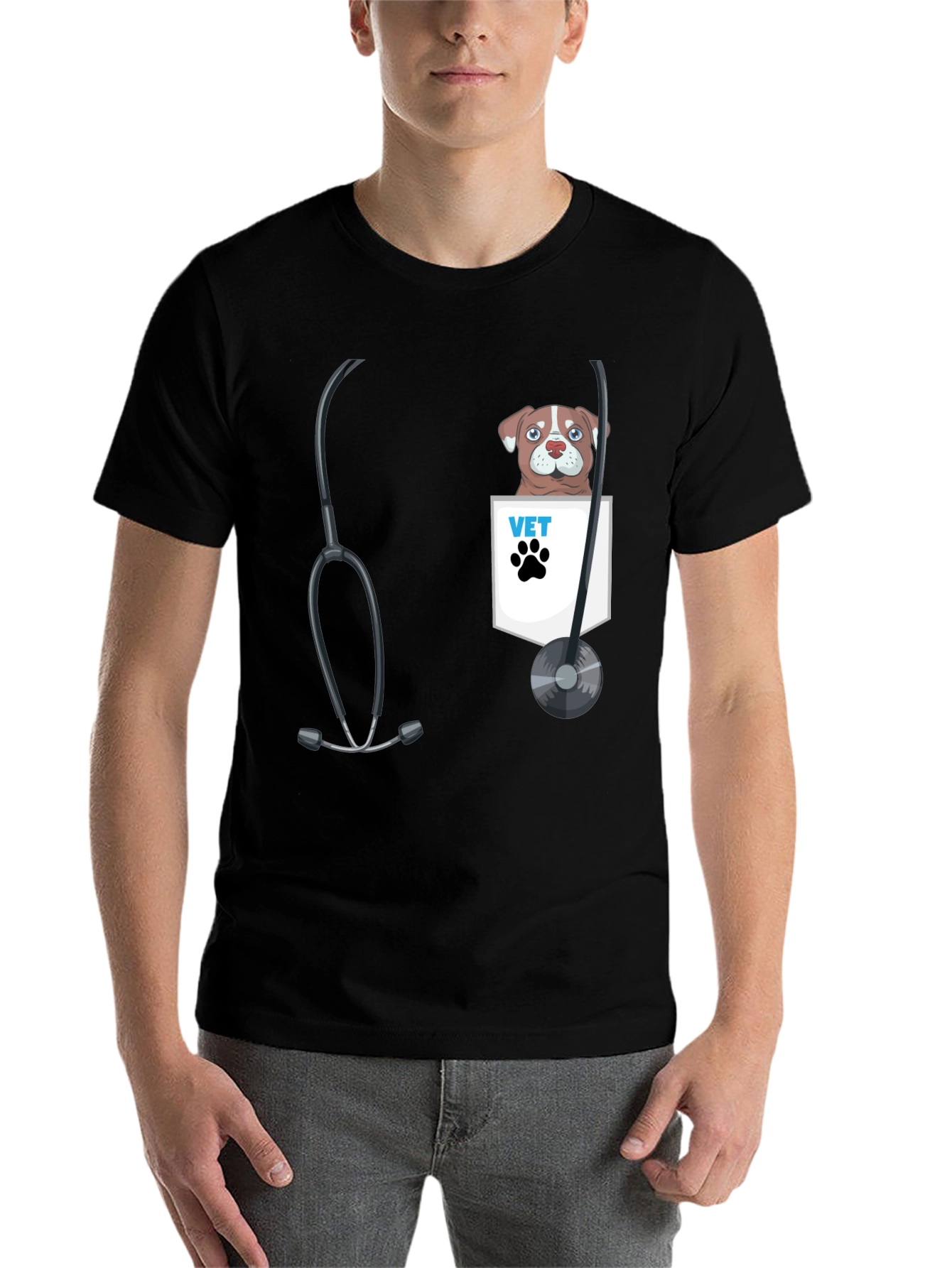 Black Vet Dog Pocket Graphic Tee view 7