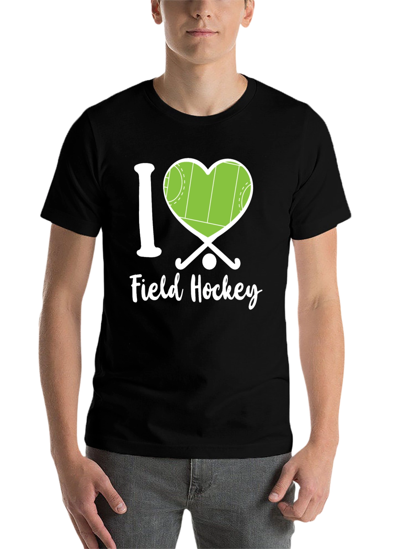 Black I Love Field Hockey Graphic Tee view 7