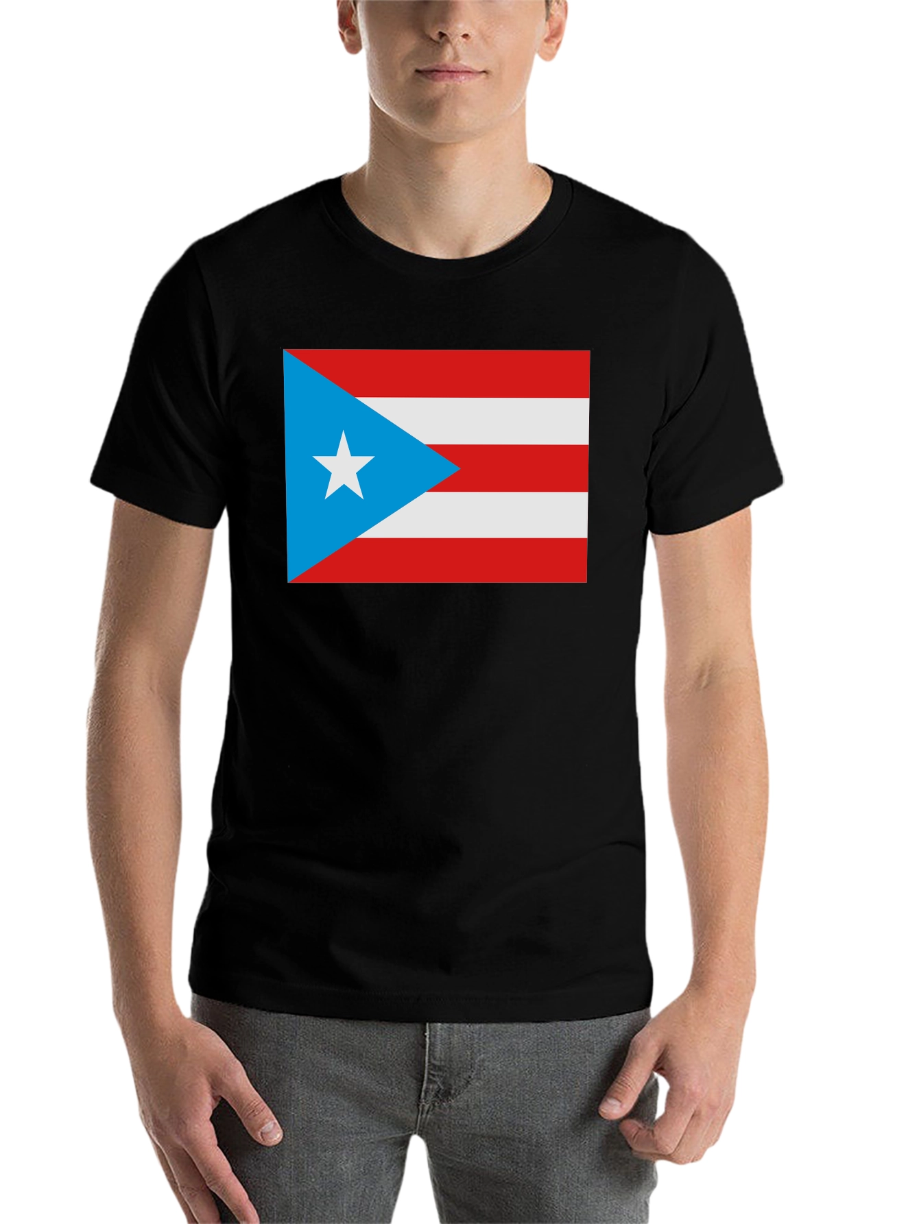 Black Puerto Rico Flag Graphic T-Shirt view 7