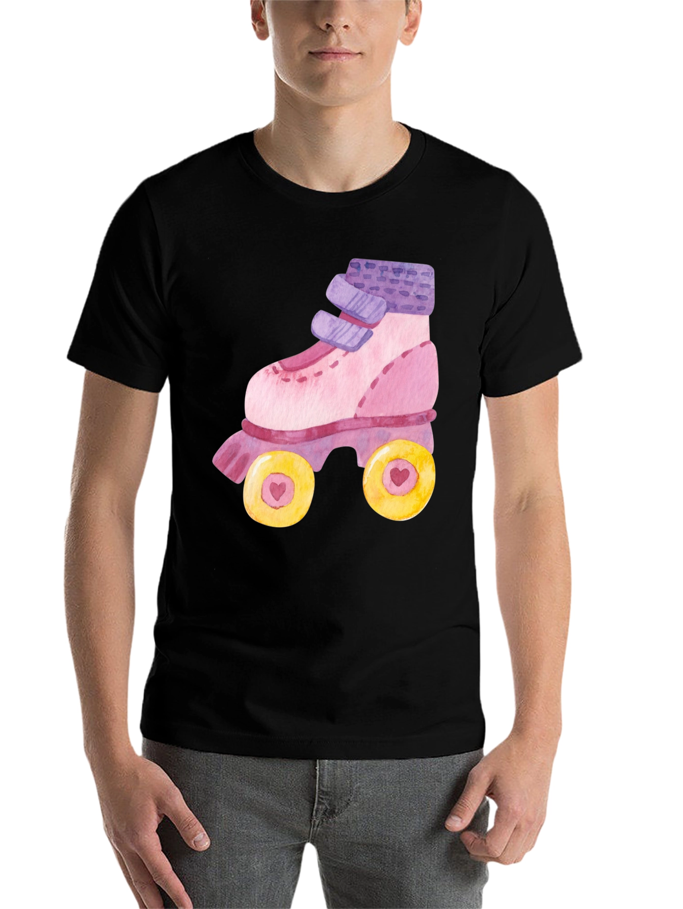 Black Skate T-Shirt: Retro Style, Black Tee view 7