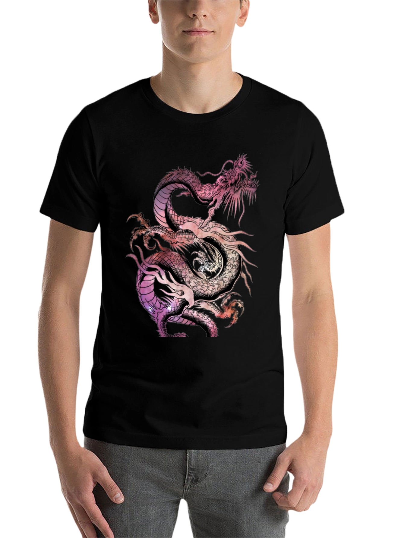 Black Dragon T-Shirt - Colorful Graphic Tee view 7