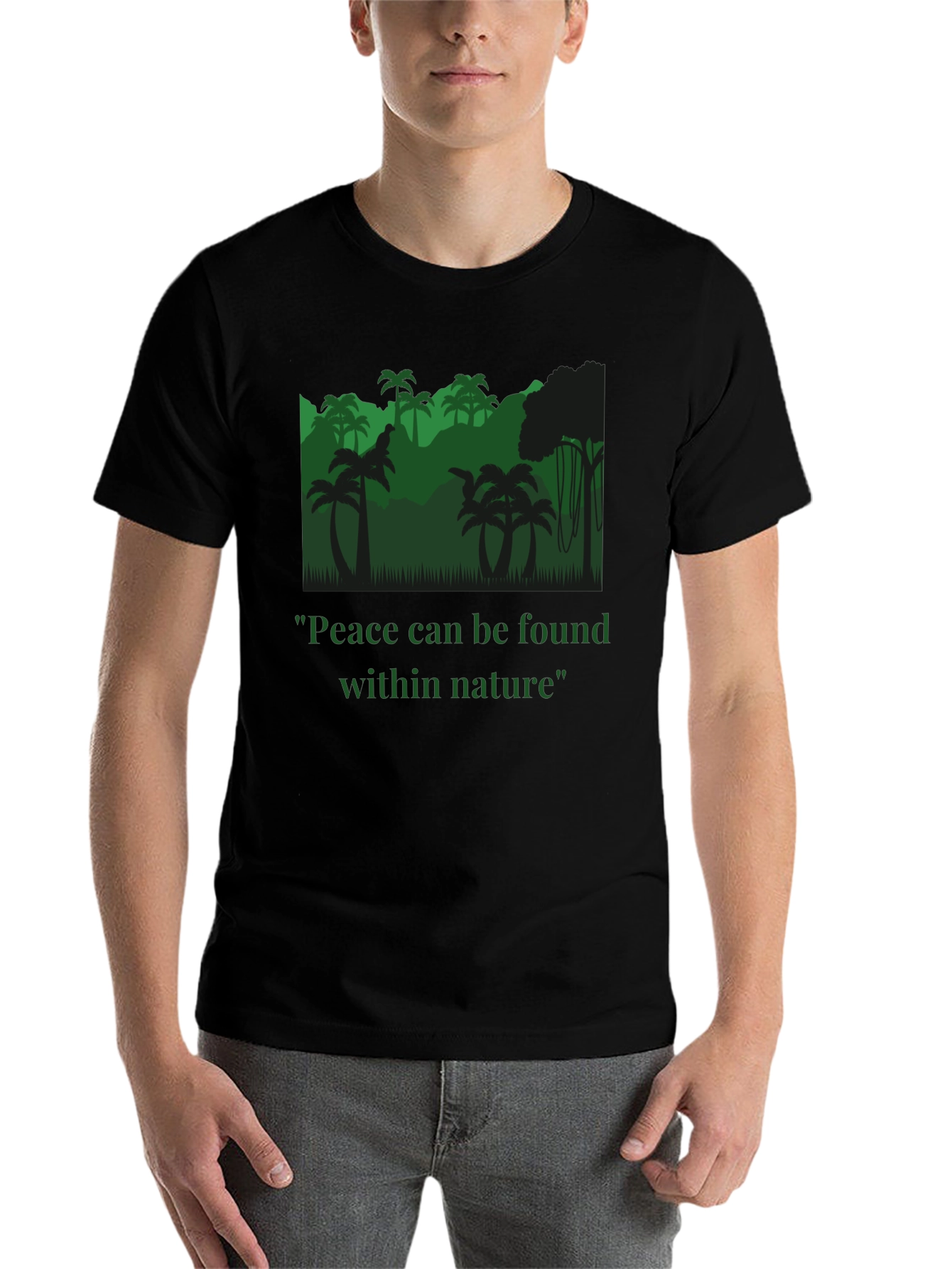Black Peace Within Nature T-Shirt - Jungle Design view 7
