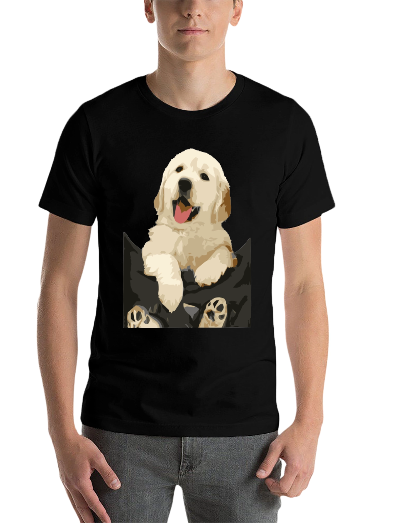 Black Puppy Pocket Graphic Tee view 7