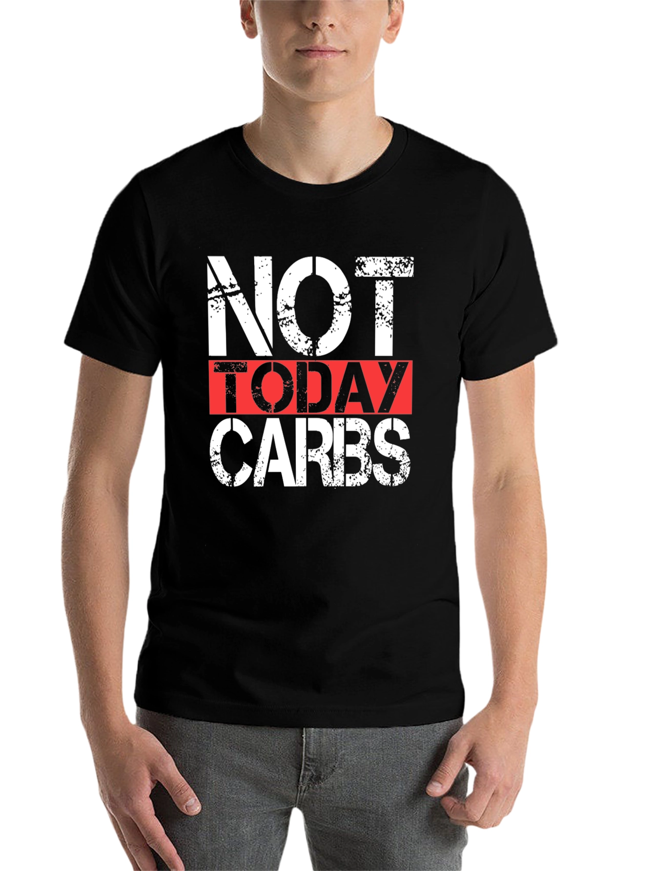 Black Not Today Carbs Graphic Tee - Black view 7