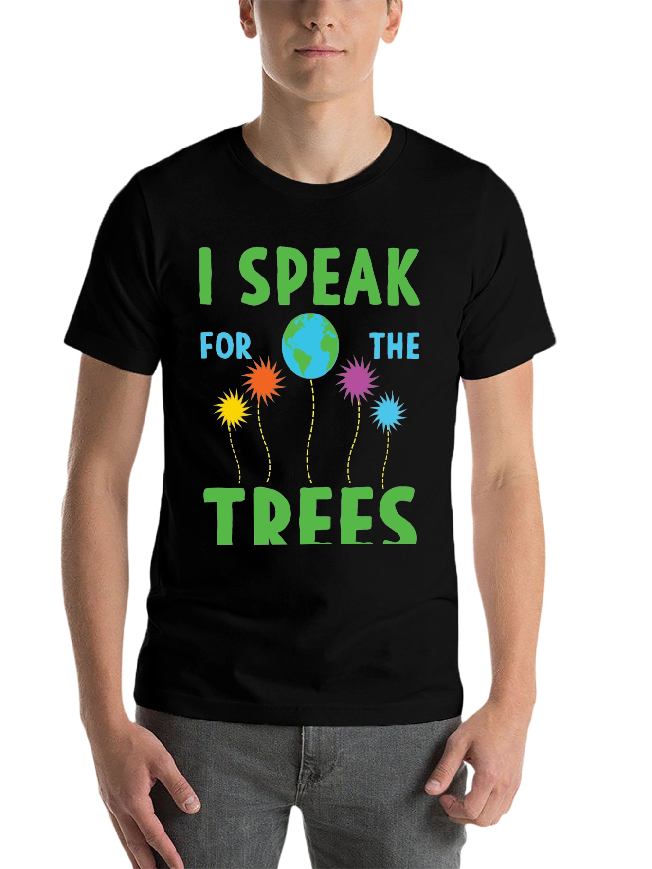 Black I Speak for the Trees Graphic T-Shirt view 7