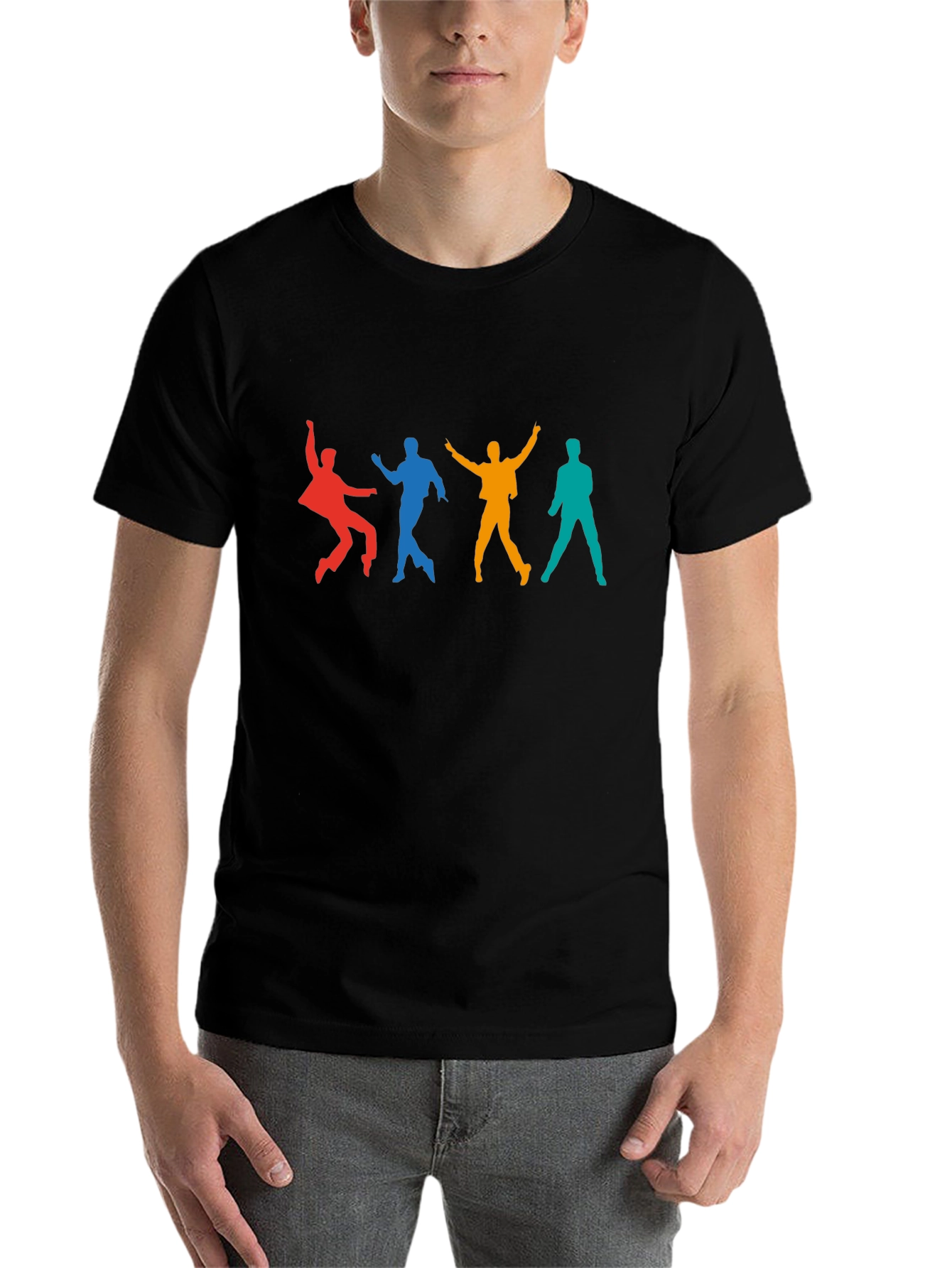 Black Retro Dance Silhouette Graphic Tee - Black view 7