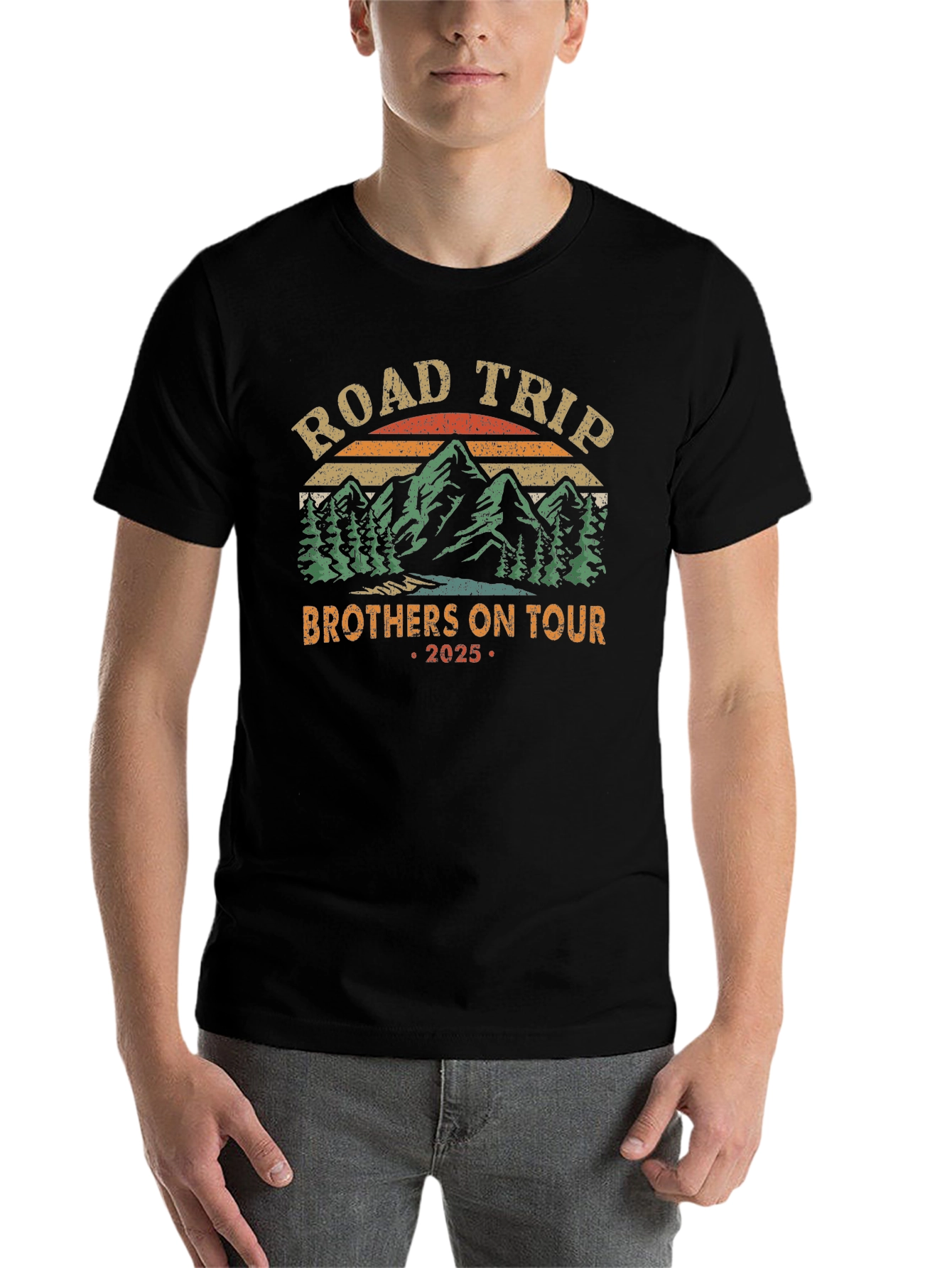 Black Road Trip Brothers On Tour 2025 T-Shirt view 7