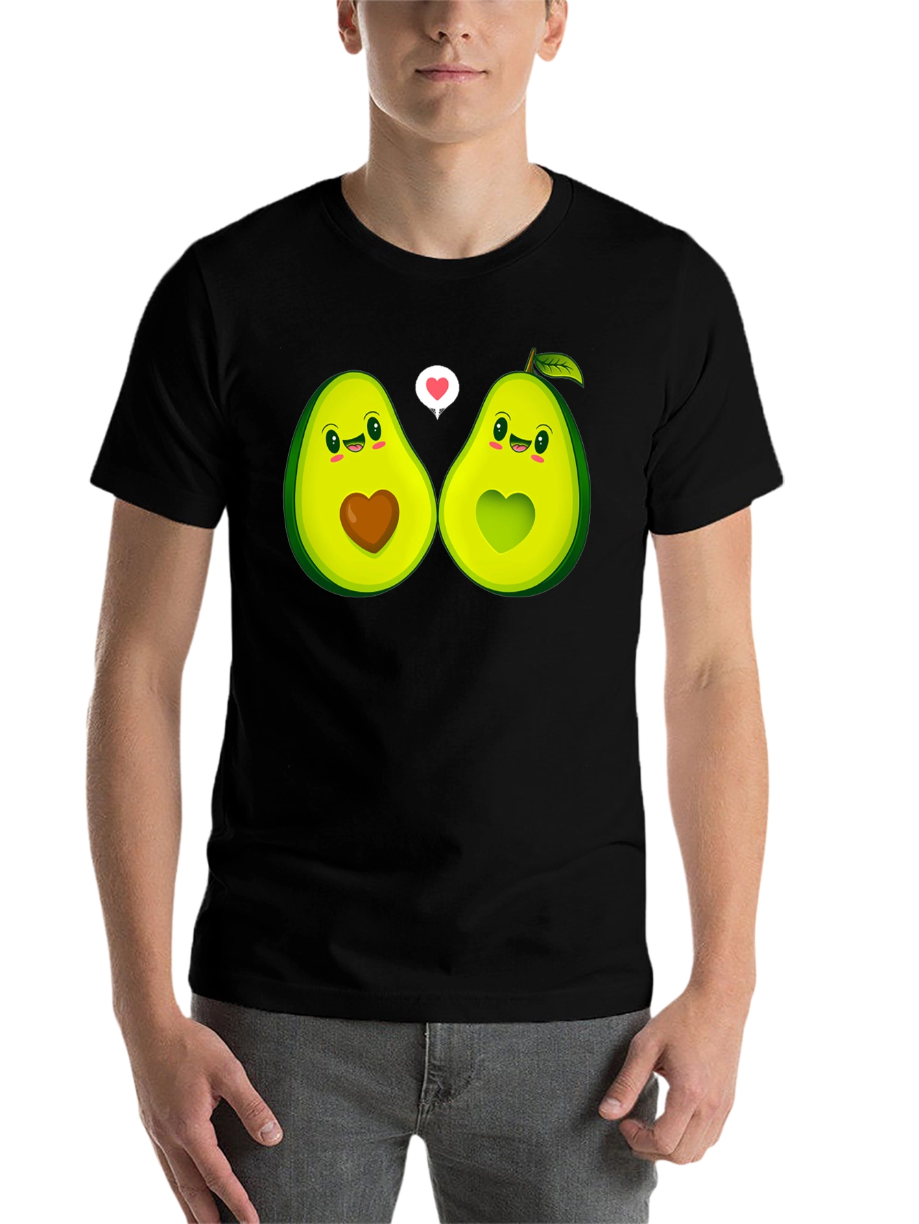 Black Avocado Love Graphic T-Shirt - Black Cotton Tee view 7