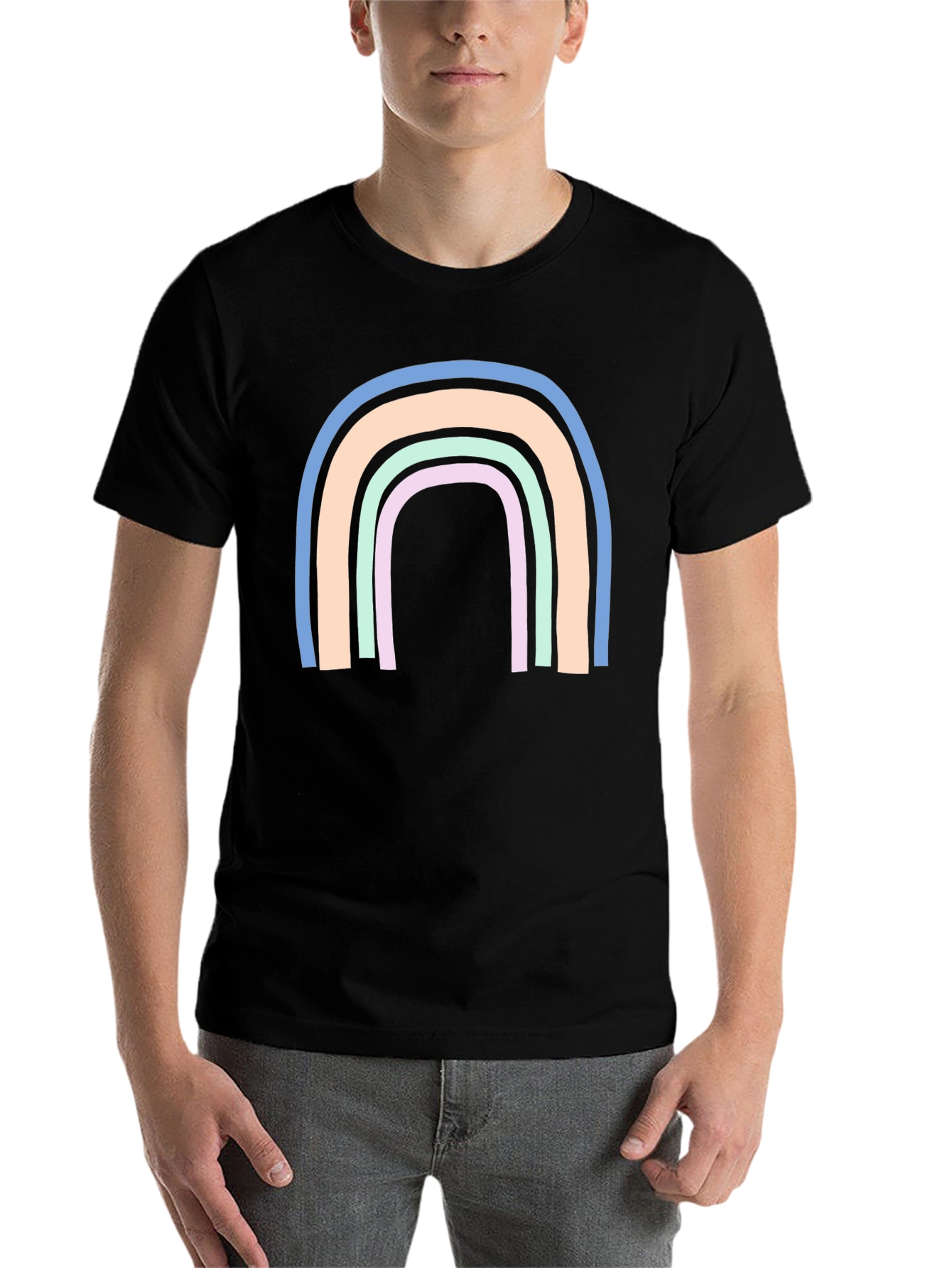 Black Rainbow Graphic Tee - Casual Comfort view 7