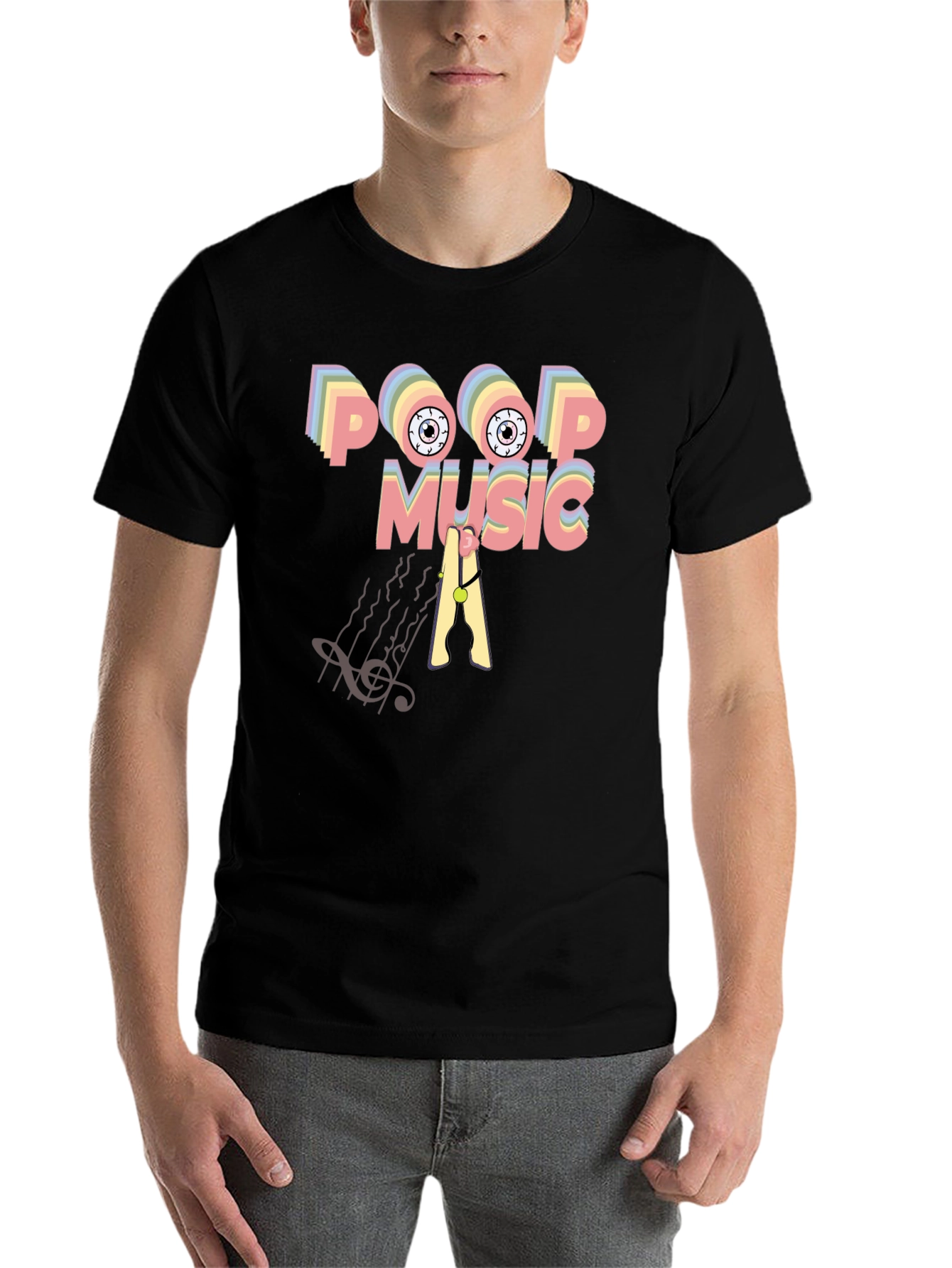 Black Poop Music Graphic T-Shirt view 7