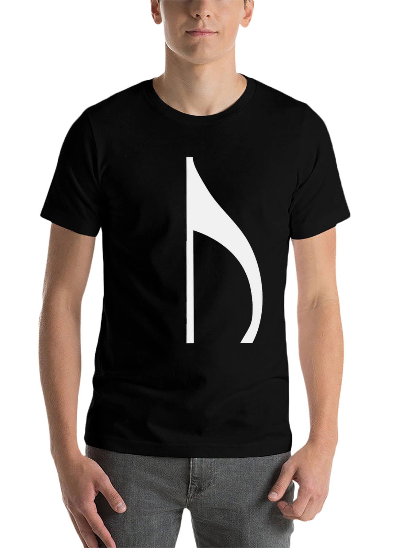Black Modern Black Tee with Minimalist White Graphic view 7