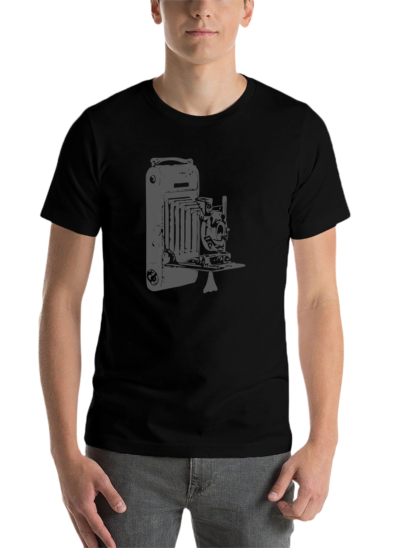 Black Vintage Camera Graphic Tee - Classic Style! view 7