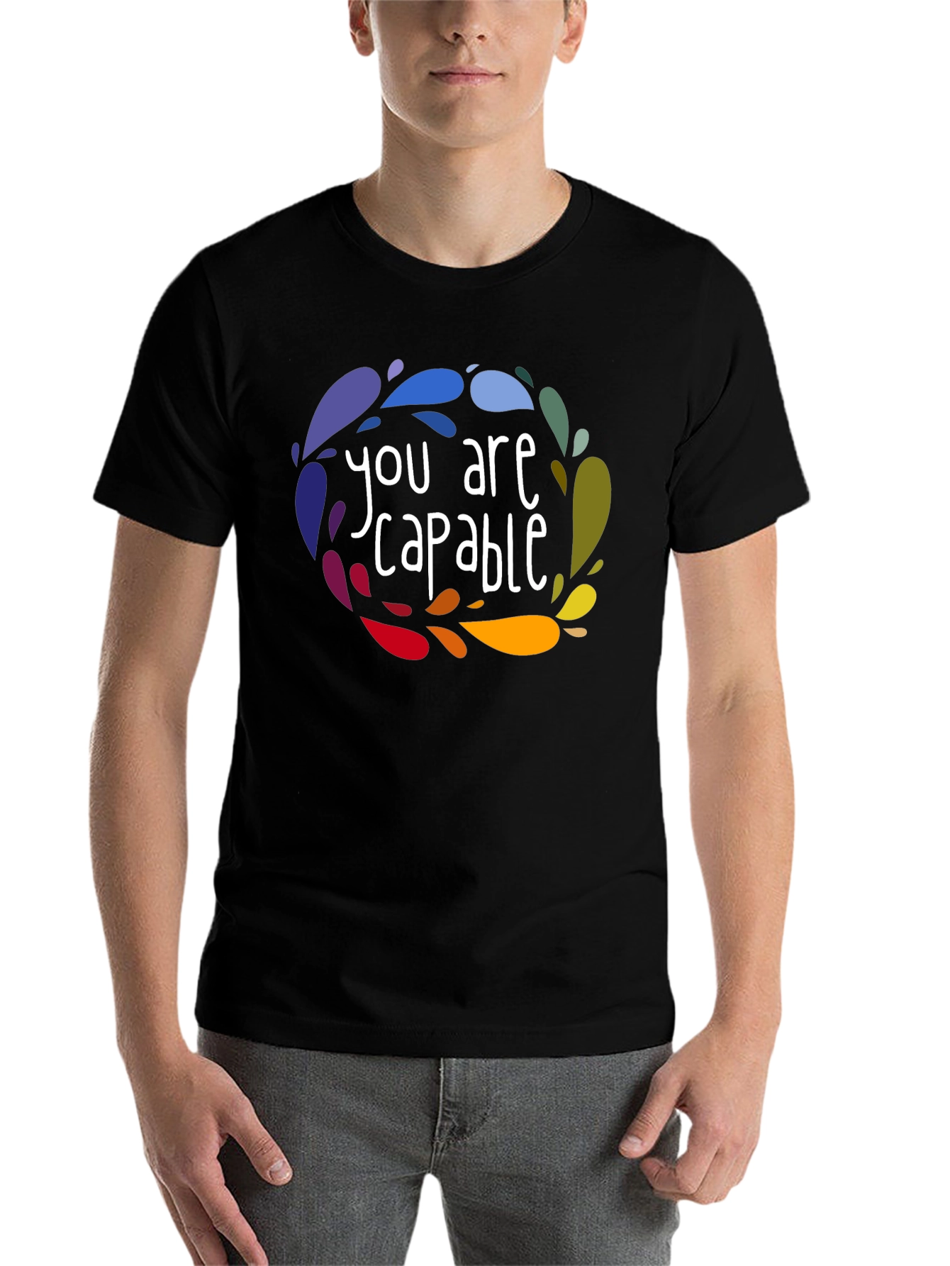 Black You Are Capable Graphic Tee - Stylish Comfort view 7