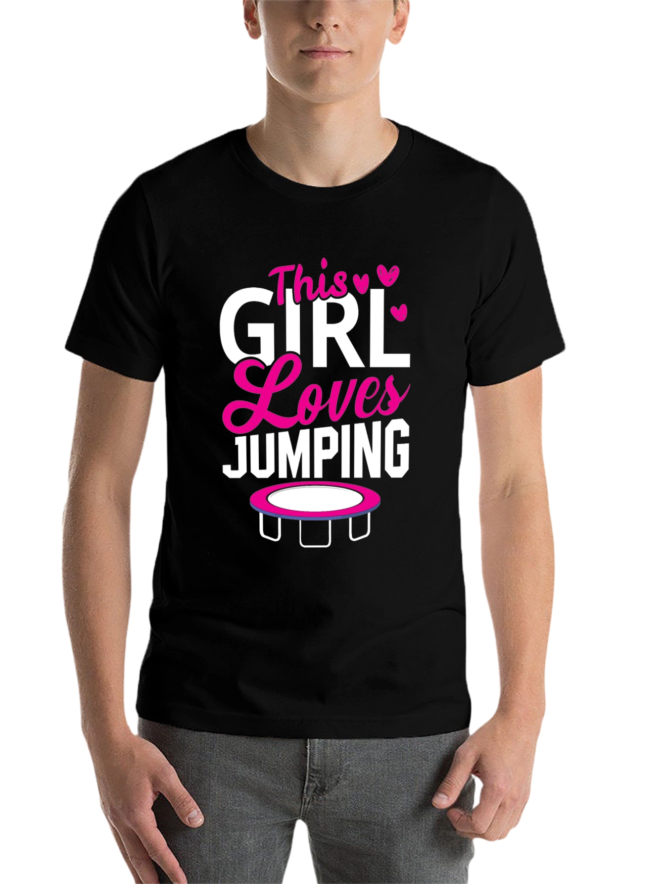 Black This Girl Loves Jumping T-Shirt view 7