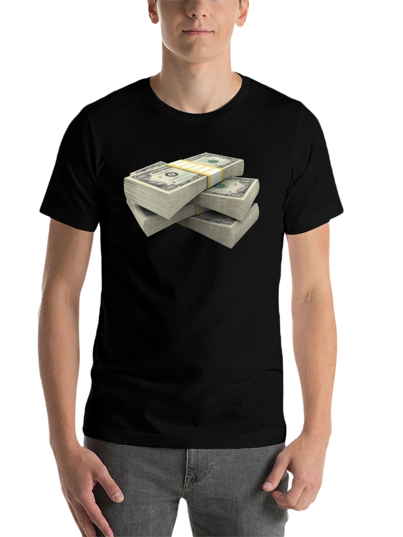 Black Money Stack Graphic T-Shirt - Black view 7
