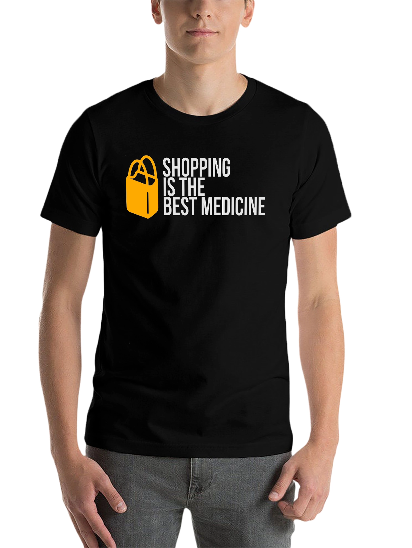 Black Shopping is the Best Medicine Graphic T-Shirt view 7