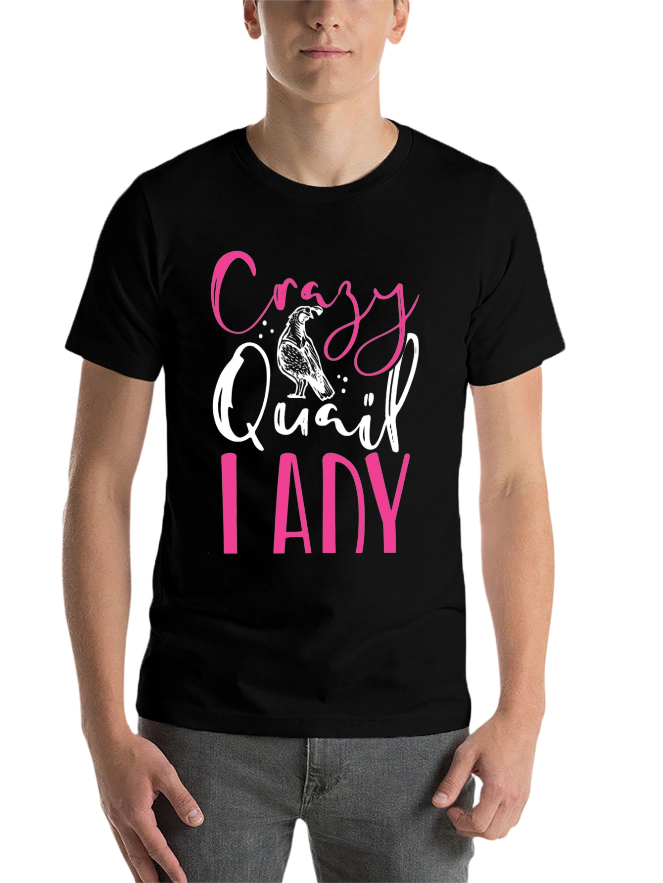 Black Crazy Quail Lady Graphic Tee - Black T-Shirt view 7