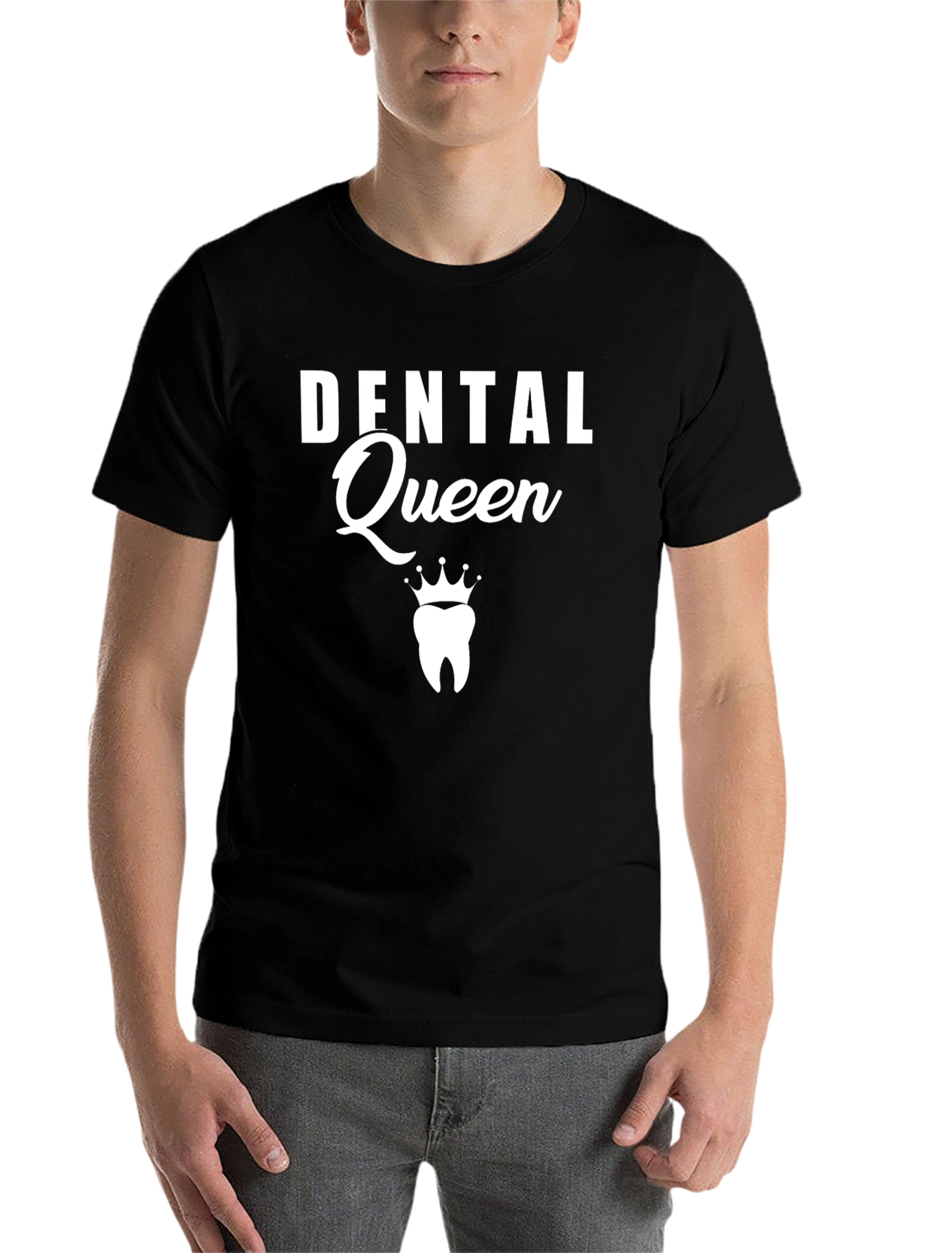 Black Dental Queen Graphic Tee - Black Cotton T-Shirt view 7