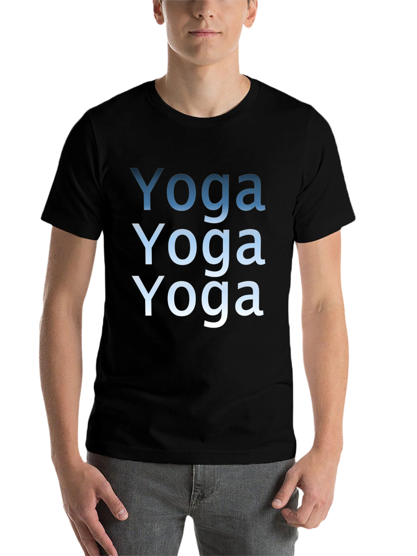 Black Yoga Text T-Shirt - Relax in Comfort & Style view 7
