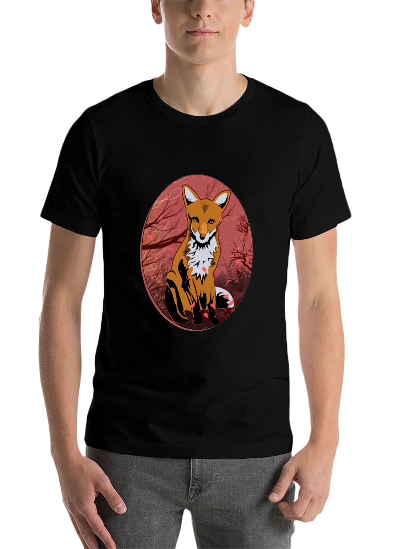 Black Fox Graphic Tee - Men's Black T-Shirt view 7
