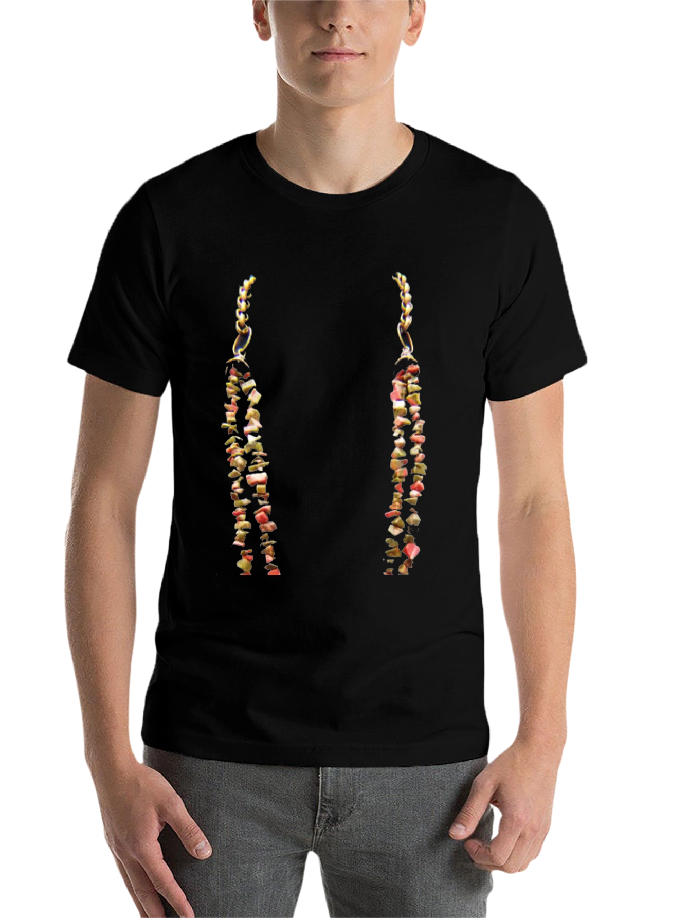 Black Unique Beaded Chain T-Shirt - Stylish Casual Wear view 7