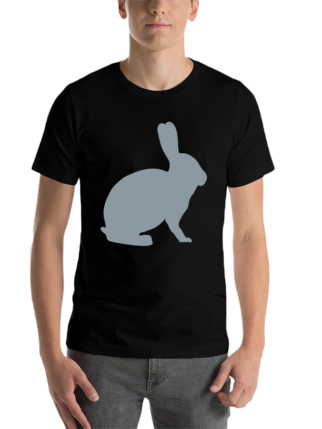Black Rabbit Silhouette Graphic Tee - Unisex Soft Cotton T-Shirt view 7