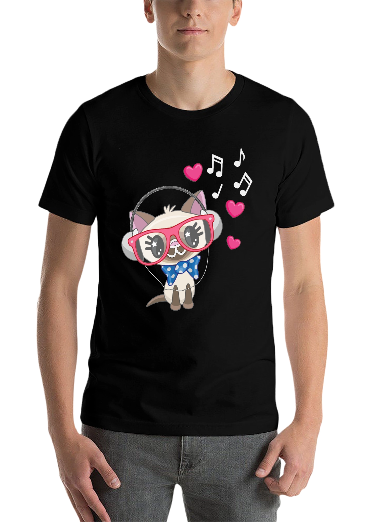 Black Cool Cat T-Shirt view 7