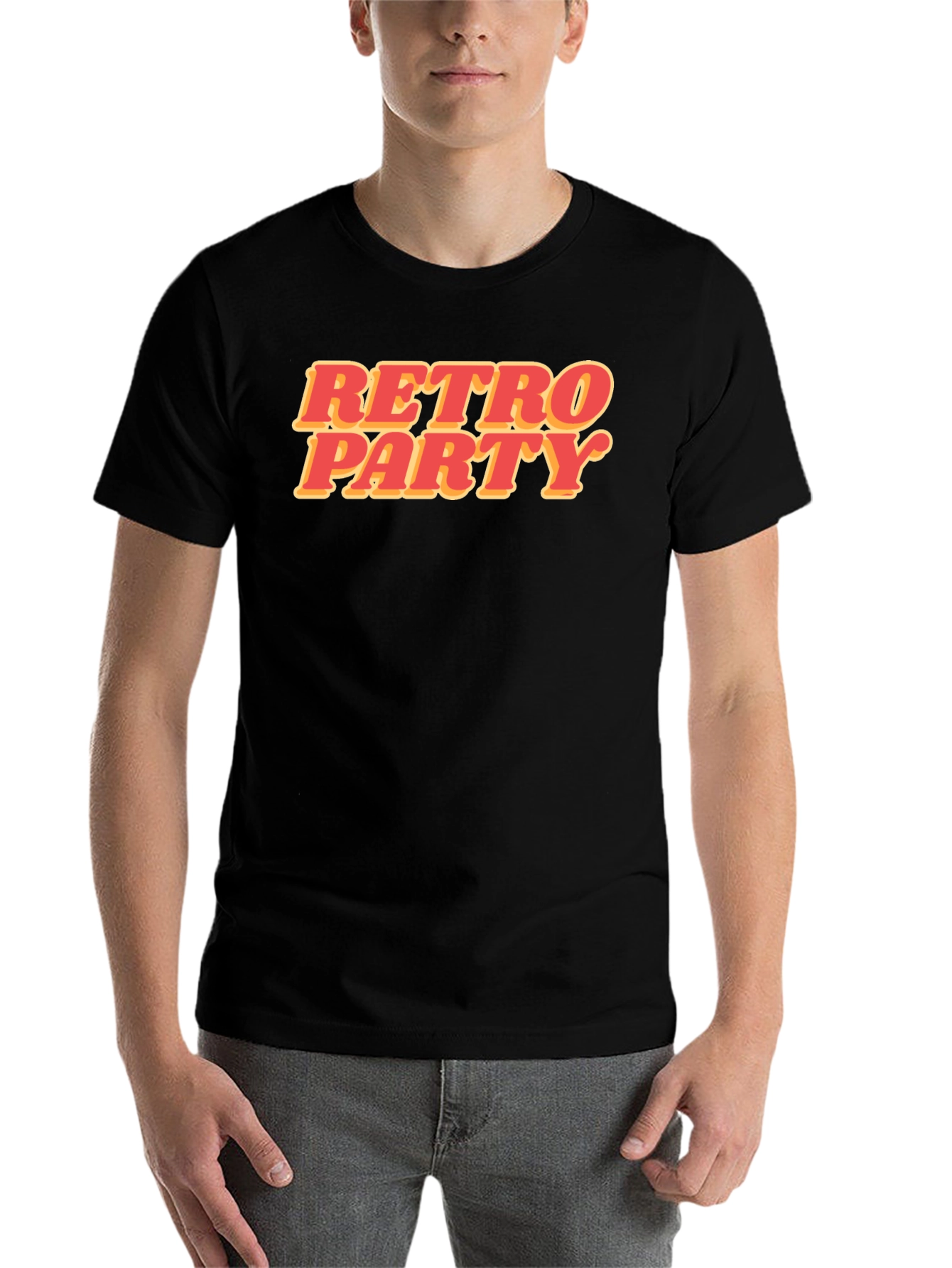Black Retro Party Graphic T-Shirt - Stylish Black Tee view 7