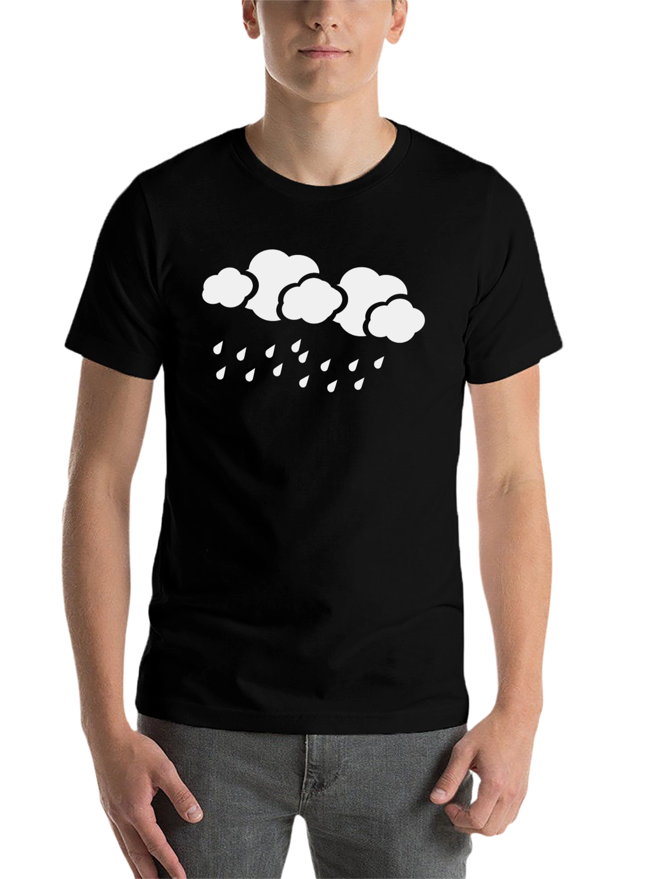 Black Rainy Day Black Cotton Graphic Tee view 7