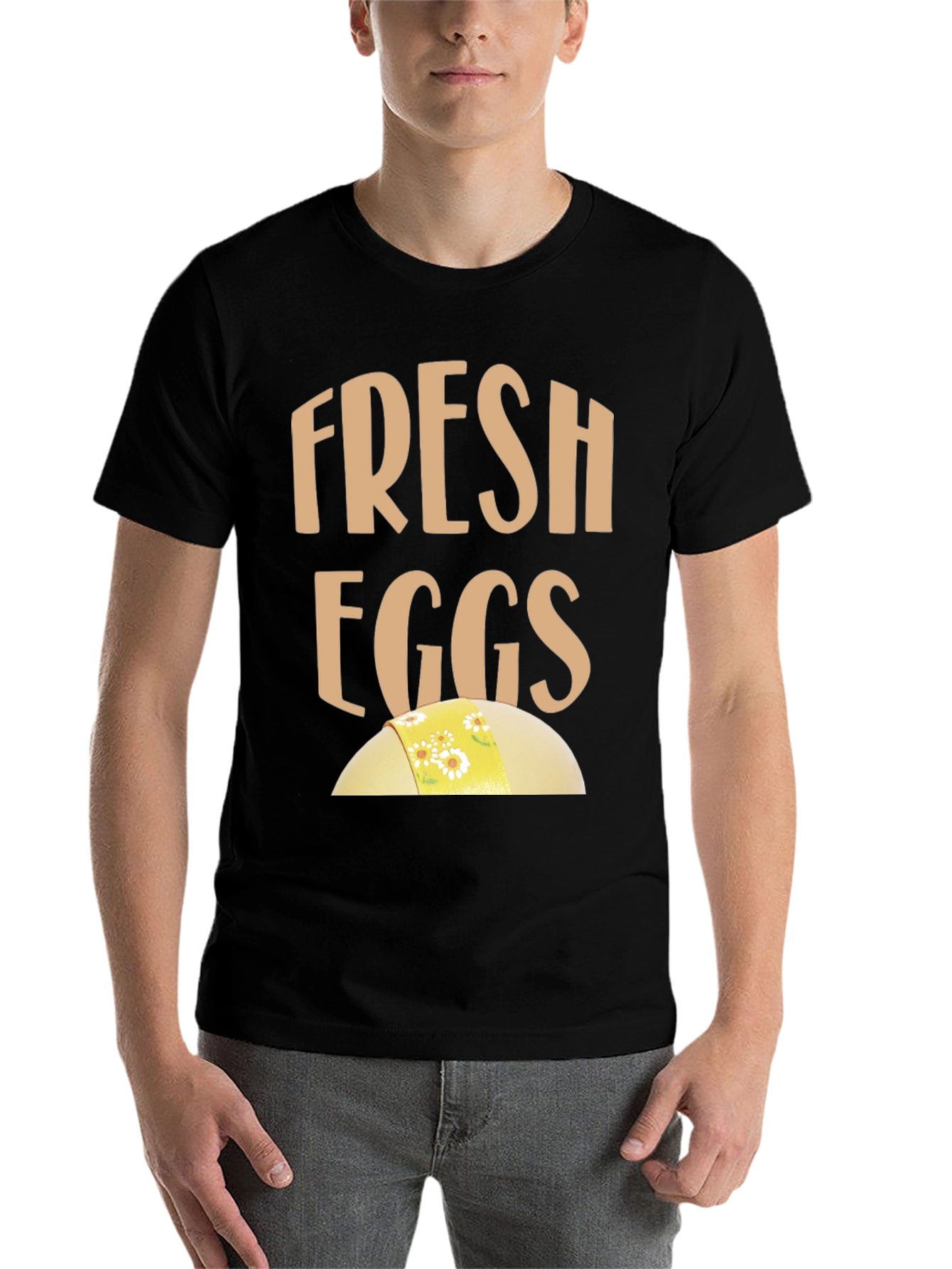 Black Fresh Eggs Funny T-Shirt view 7