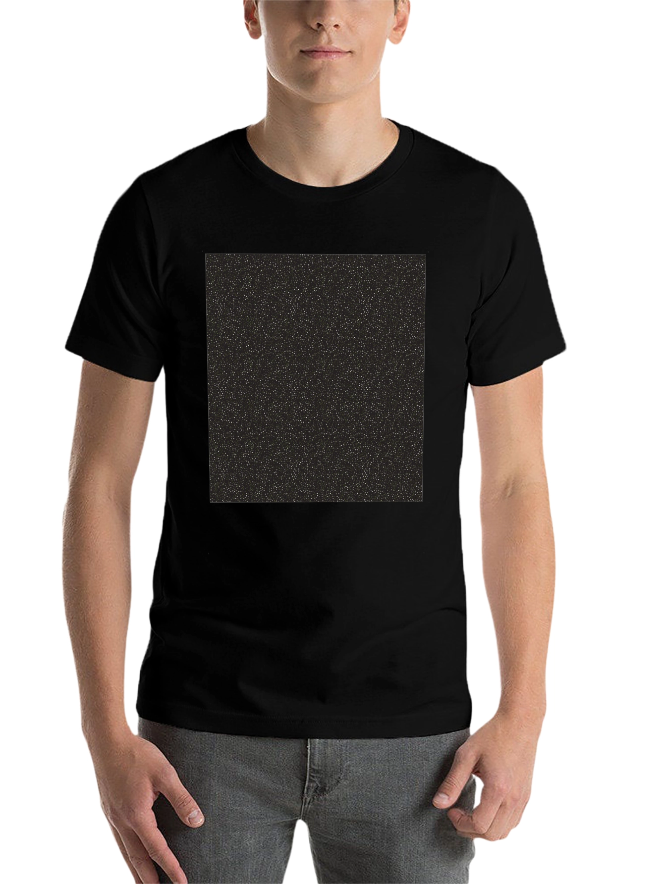 Black Black T-Shirt with Starry Print view 7