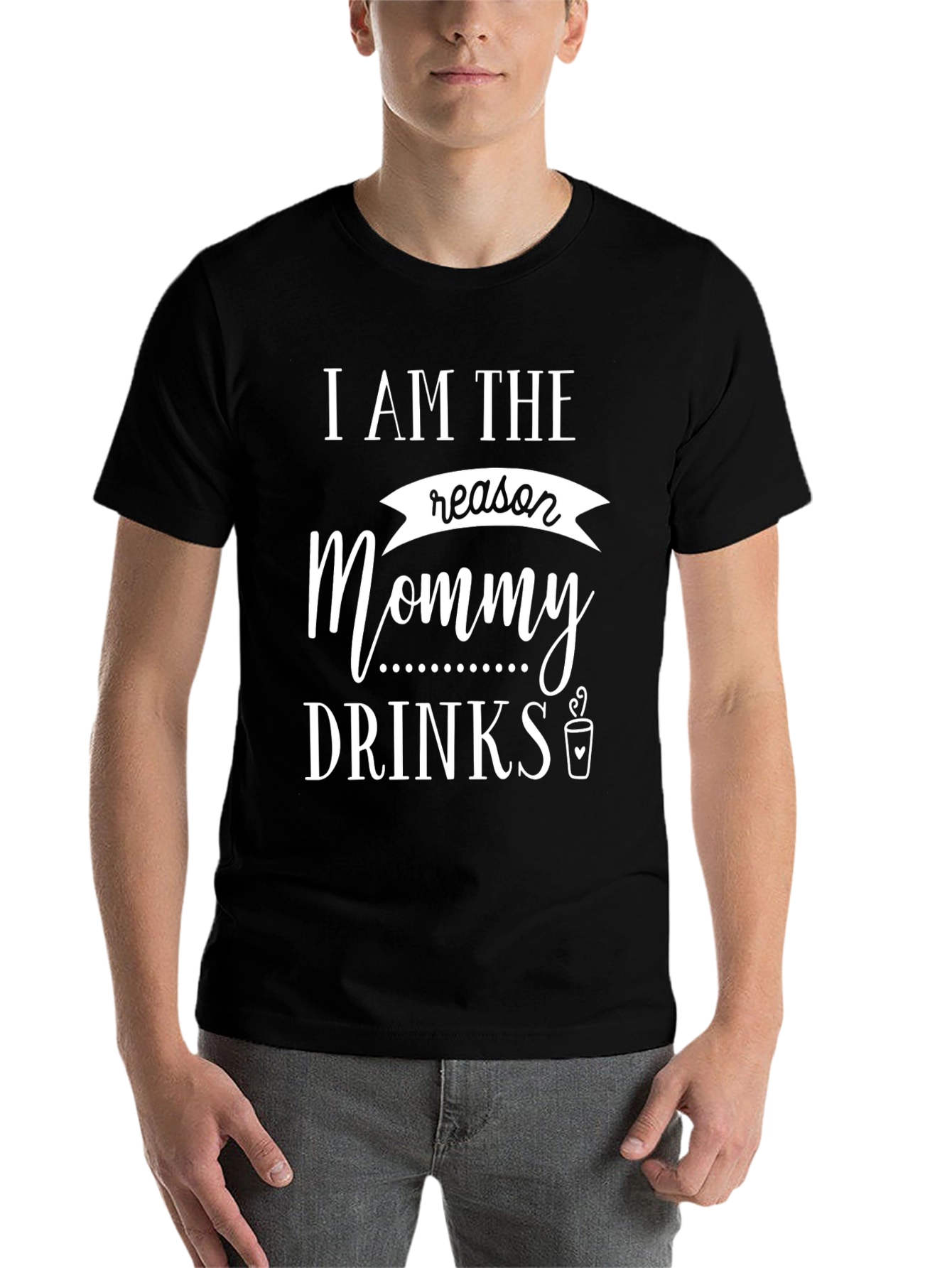 Black Funny "Mommy Drinks" Graphic Tee view 7