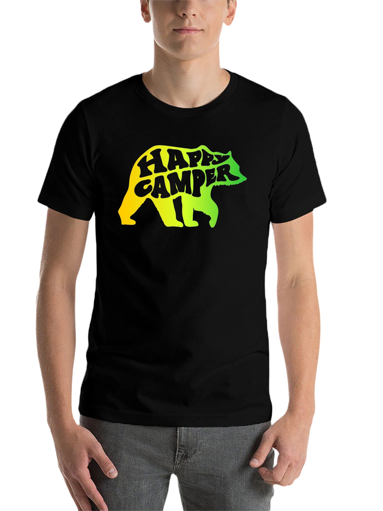 Black Happy Camper Bear Graphic Tee view 7