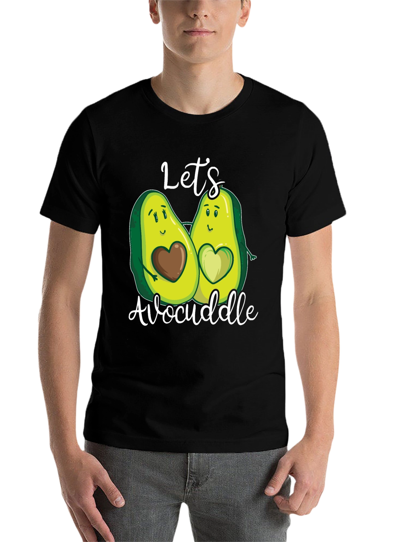 Black Let's Avocuddle T-Shirt view 7
