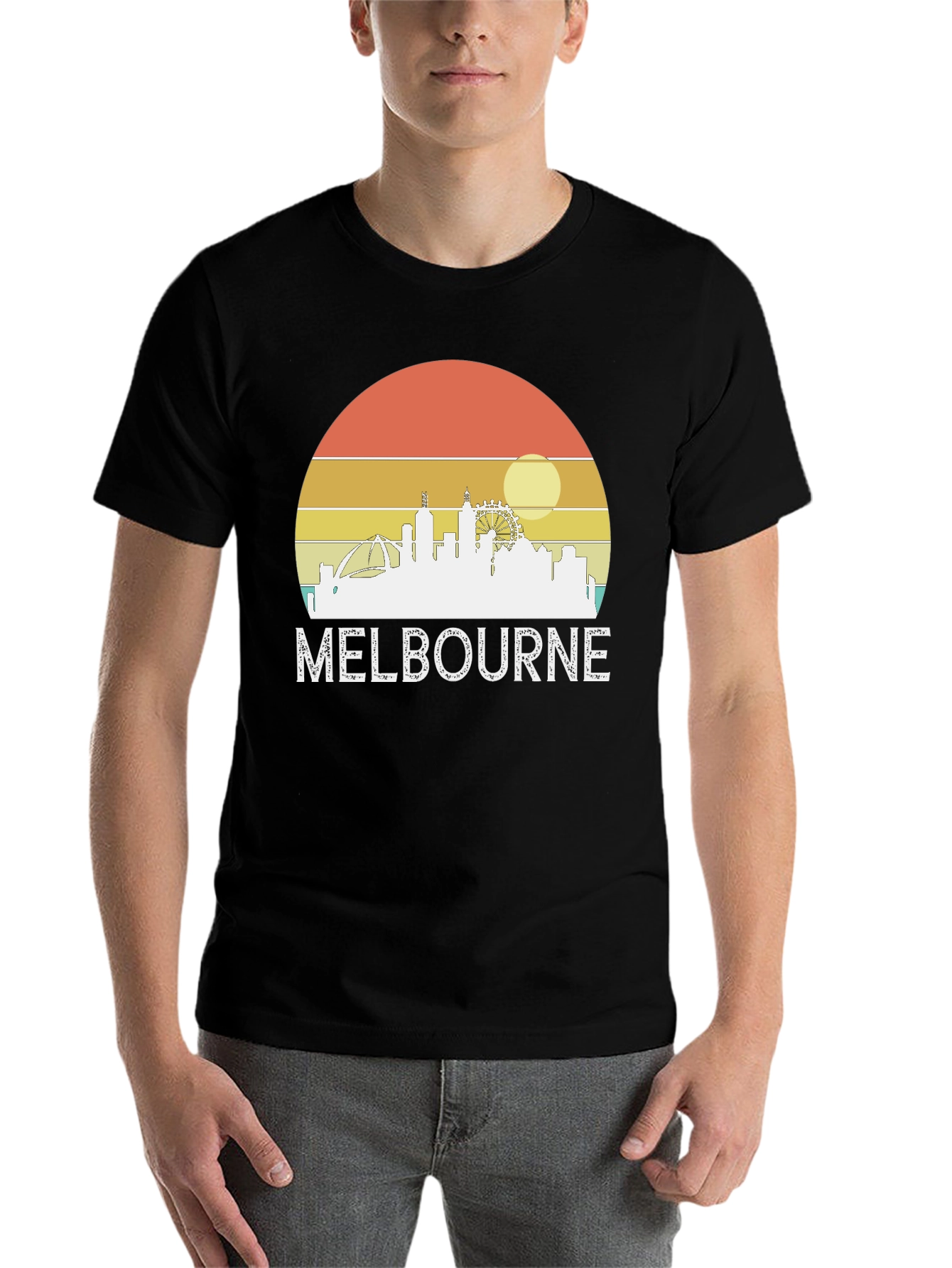 Melbourne Skyline Retro Graphic Tee - 7