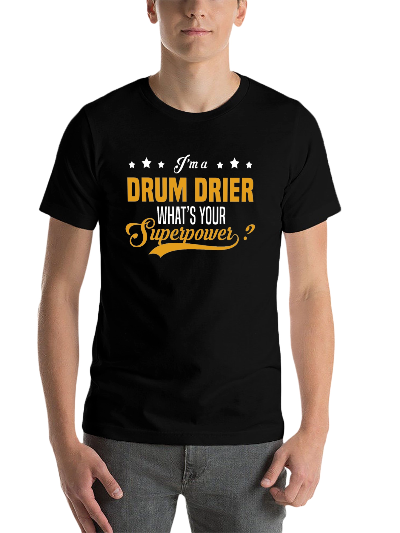 Black Drum Drier Superpower T-Shirt - Black Cotton Tee view 7