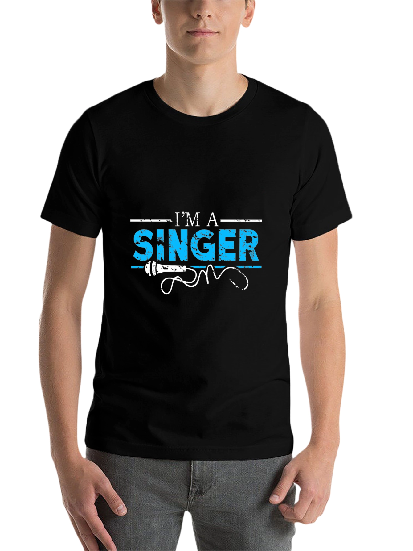 Black I'm a Singer T-Shirt - Microphone Graphic Tee view 7