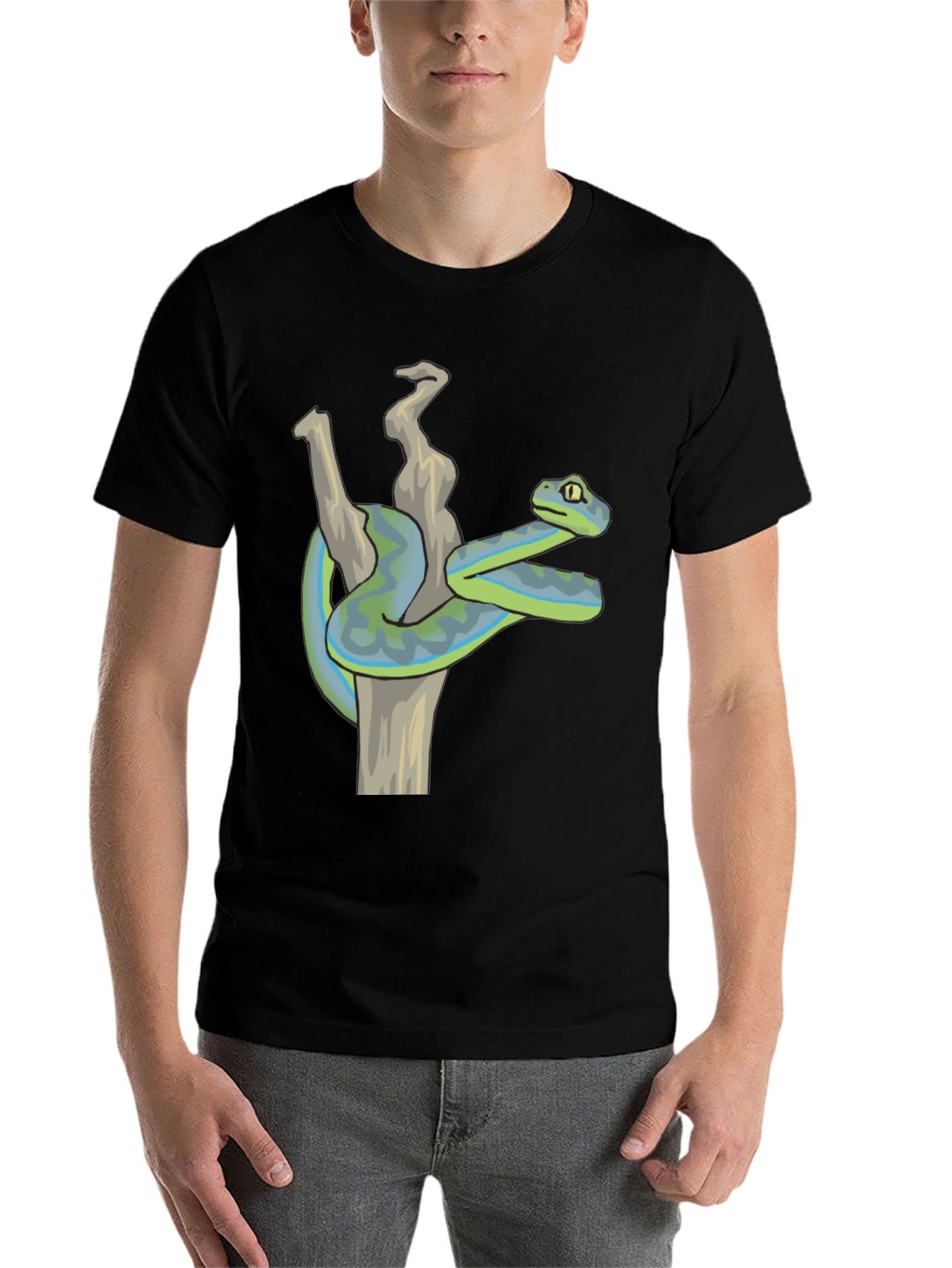 Black Snake T-Shirt: Reptile Art Tee view 7