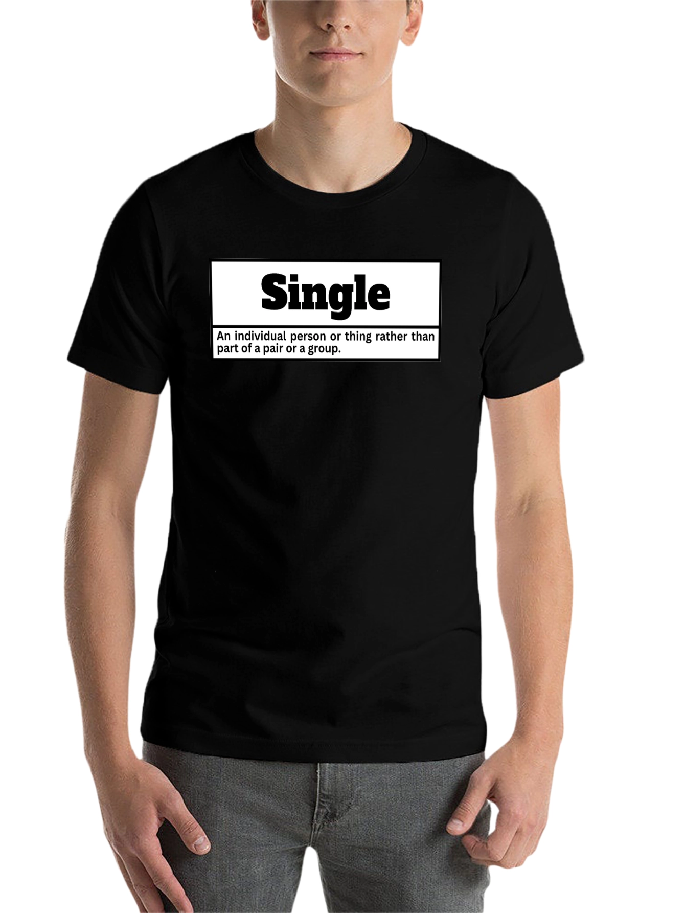Black Single Definition T-Shirt - Funny Relationship Status Tee view 7