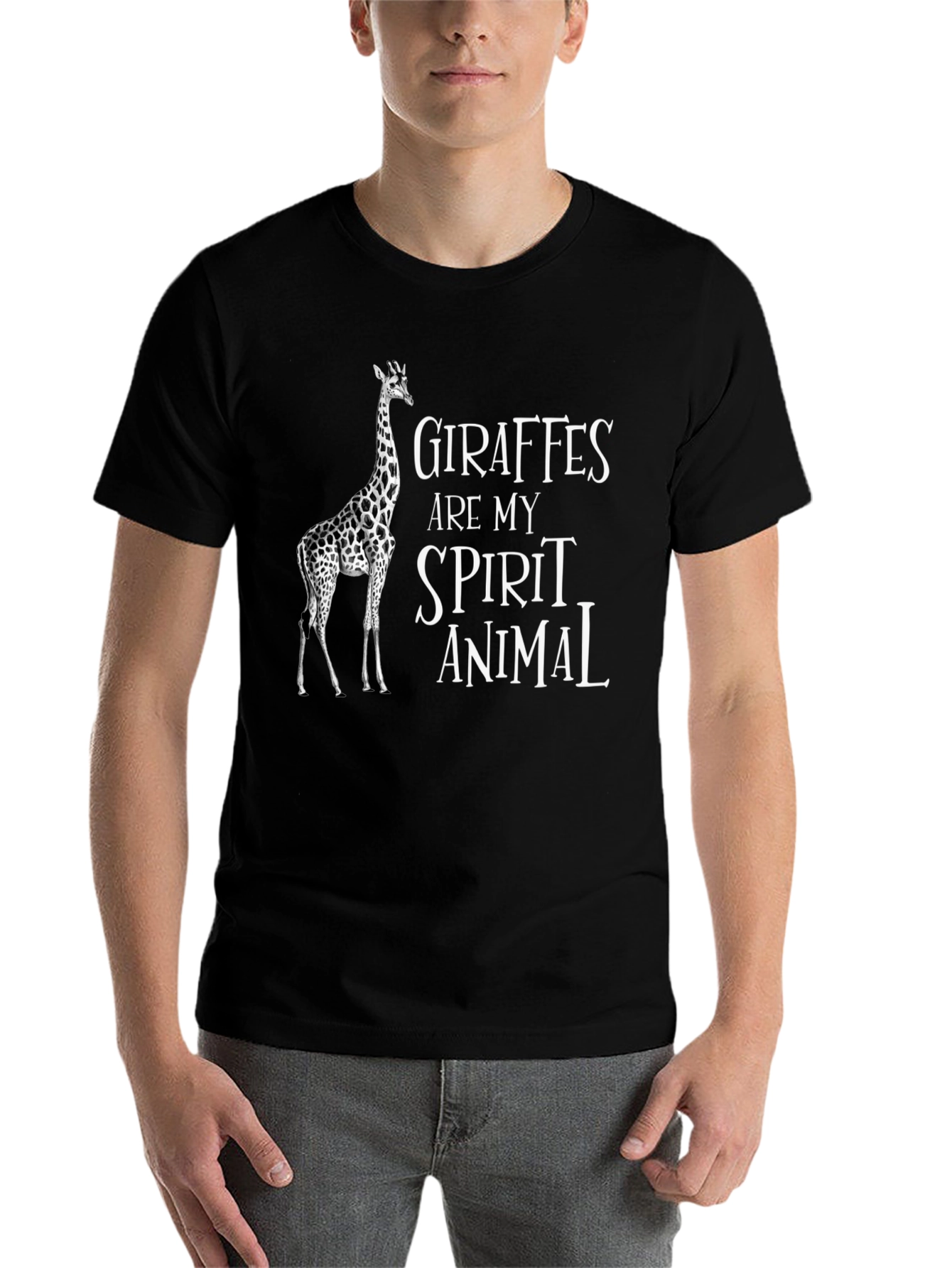 Black Giraffes Are My Spirit Animal T-Shirt view 7