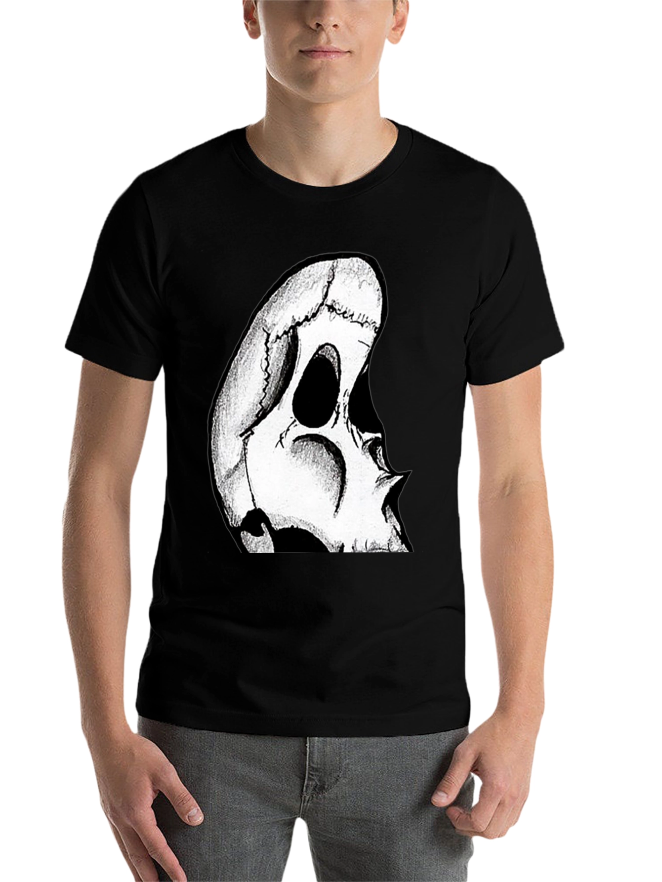 Black Skull Graphic Tee - Men's Black T-Shirt view 7