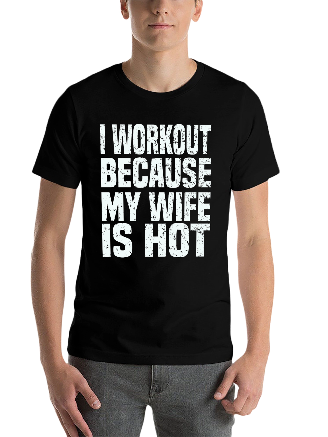 Black Funny Workout Wife T-Shirt view 7