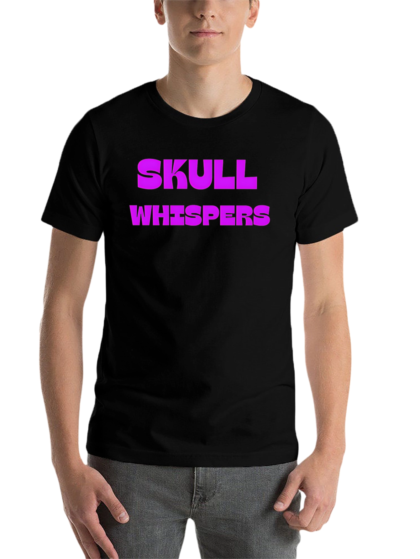Black Skull Whispers Graphic Tee - Black Cotton view 7