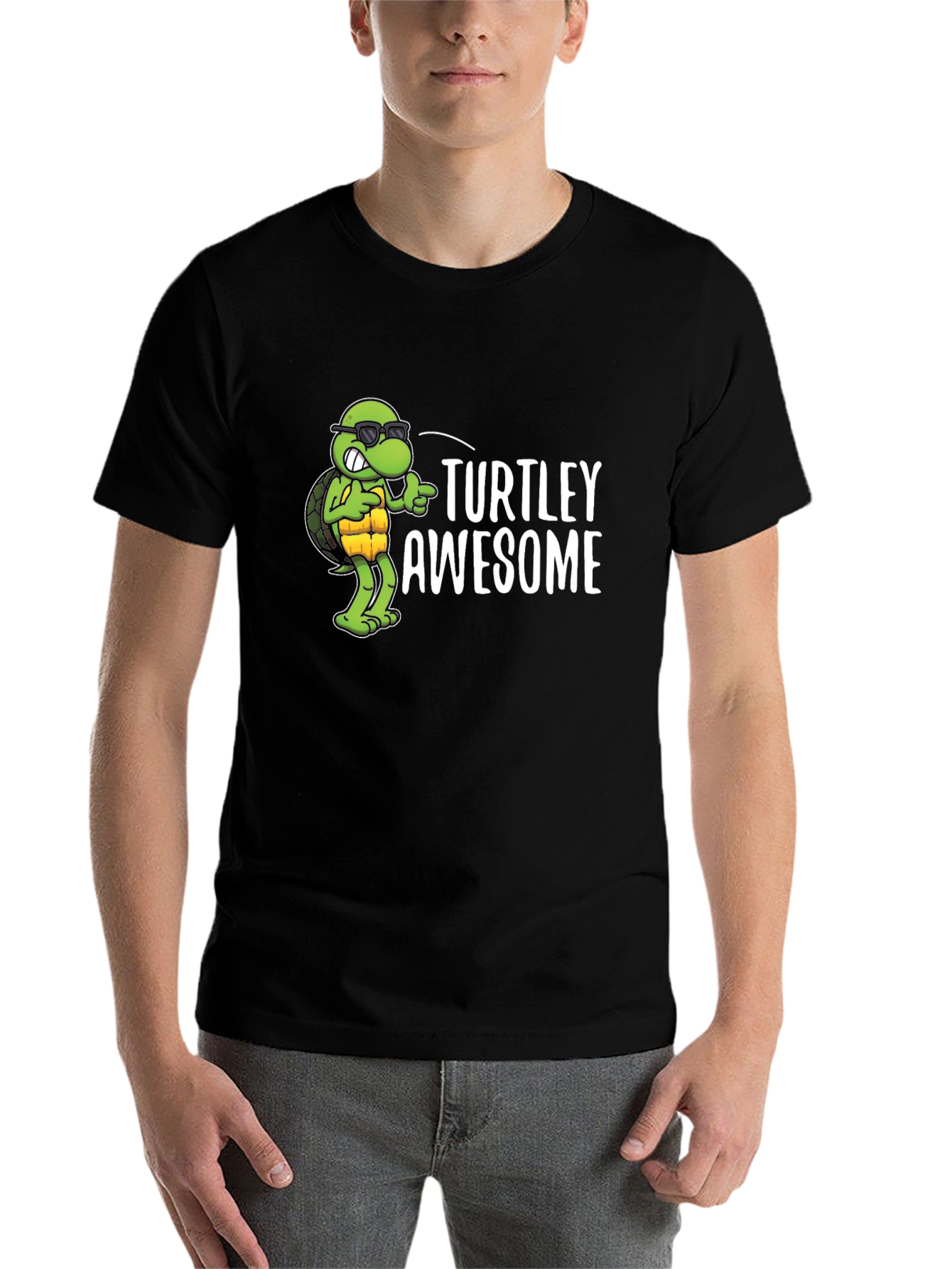 Black Turtley Awesome Black Graphic Tee view 7